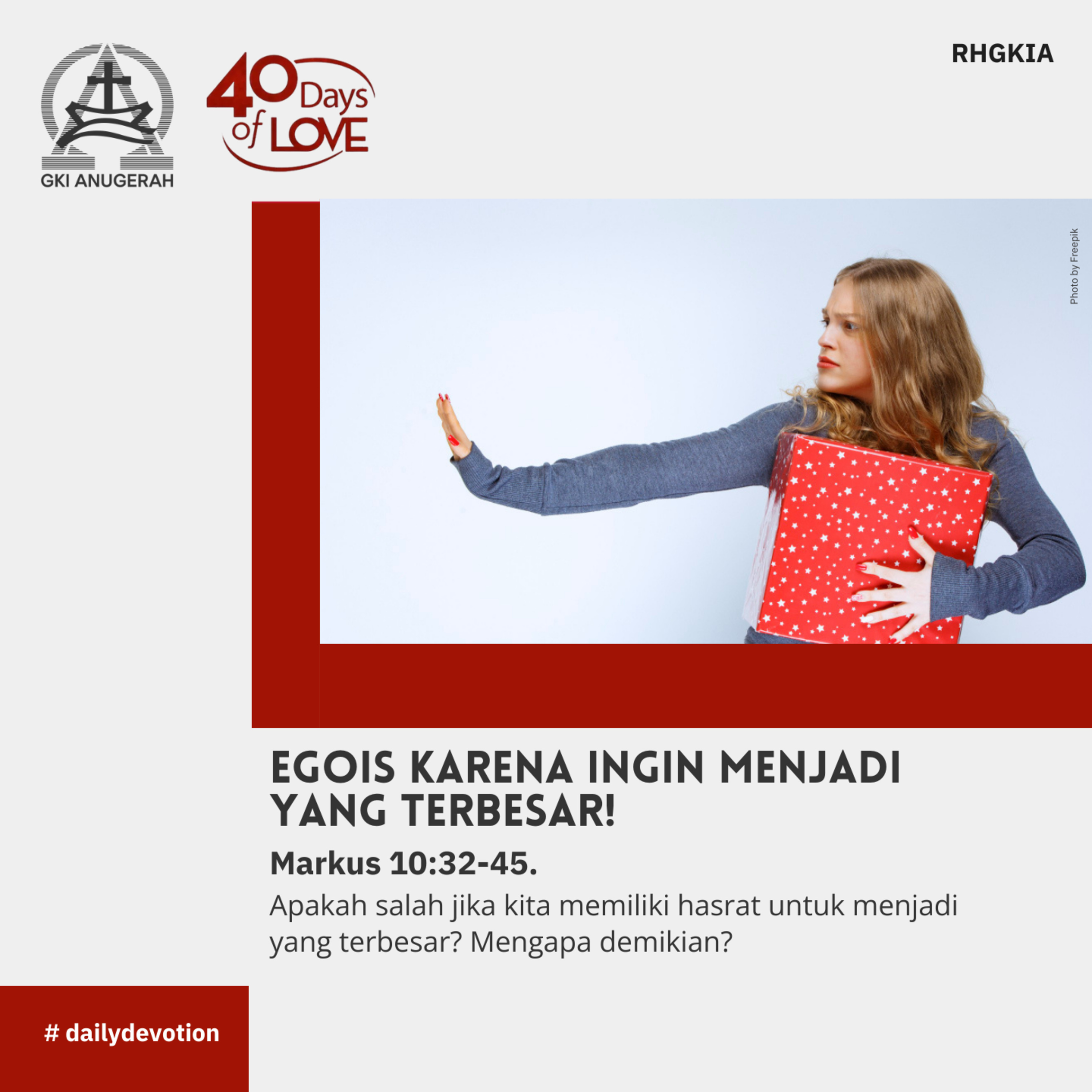 18 September 2023 - Egois Karena Ingin Menjadi Yang Terbesar! - Renungan Harian GKI Anugerah episode artwork