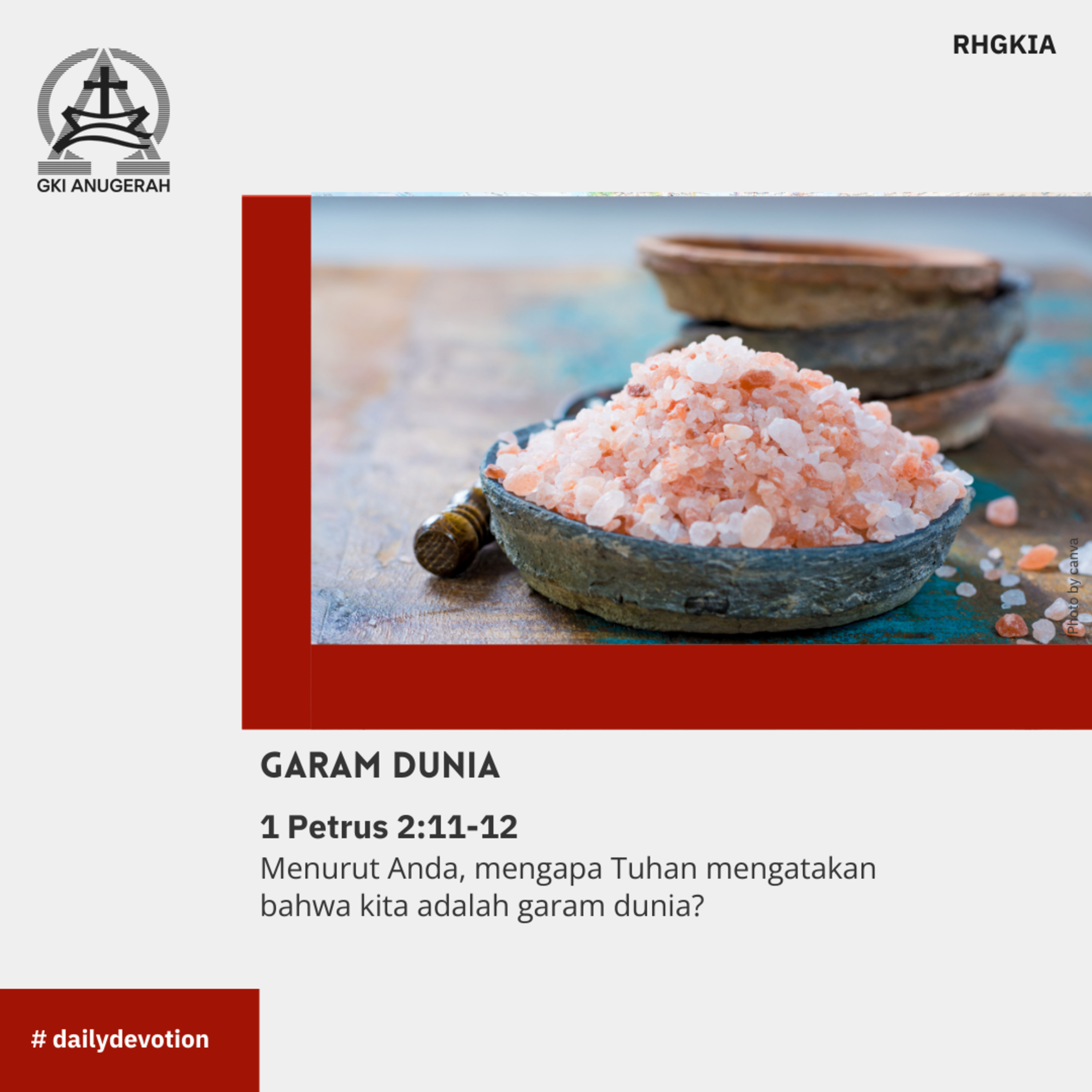 30 November 2023 - Garam Dunia - Renungan Harian GKI Anugerah episode artwork