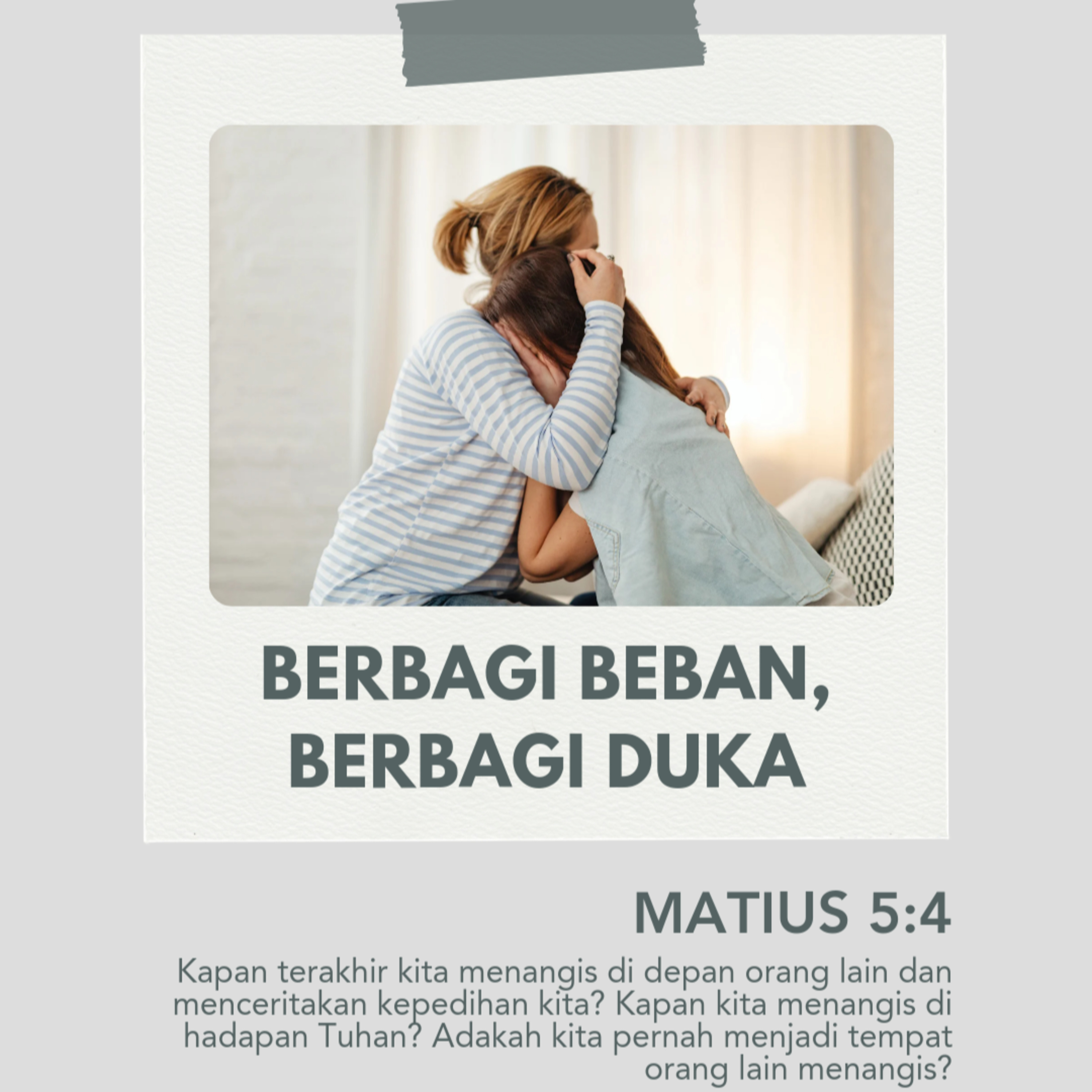 19 April 2024 - Berbagi Beban, Berbagi Duka - Renungan Harian GKI Anugerah episode artwork