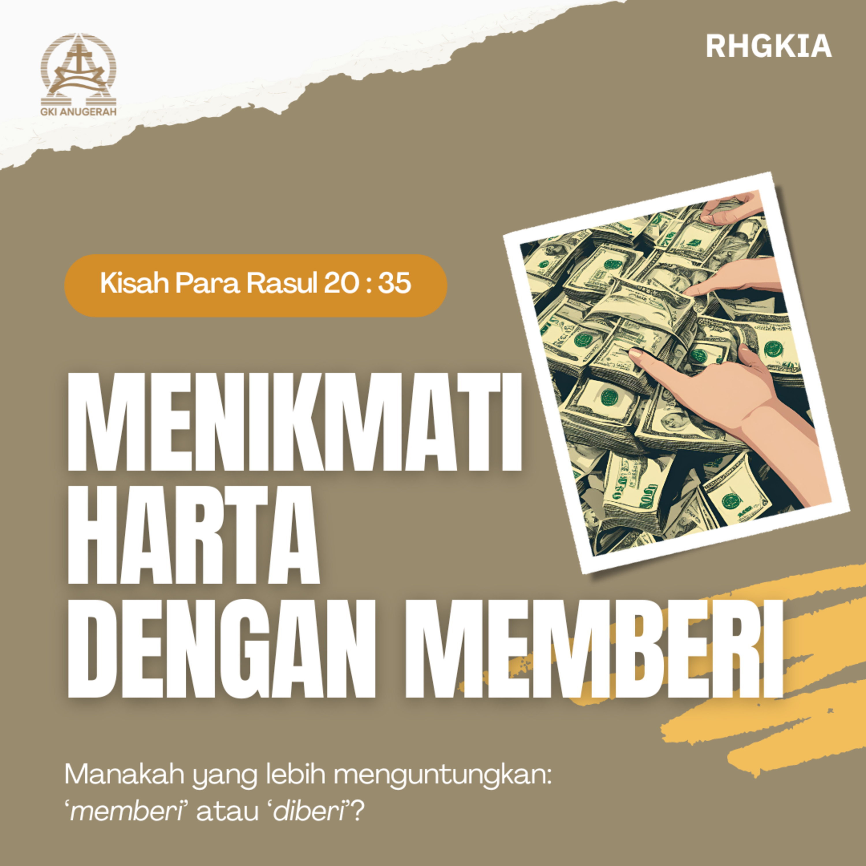 Menikmati Harta Dengan Memberi - Renungan Harian GKI Anugerah | 13 Agustus 2024  episode artwork