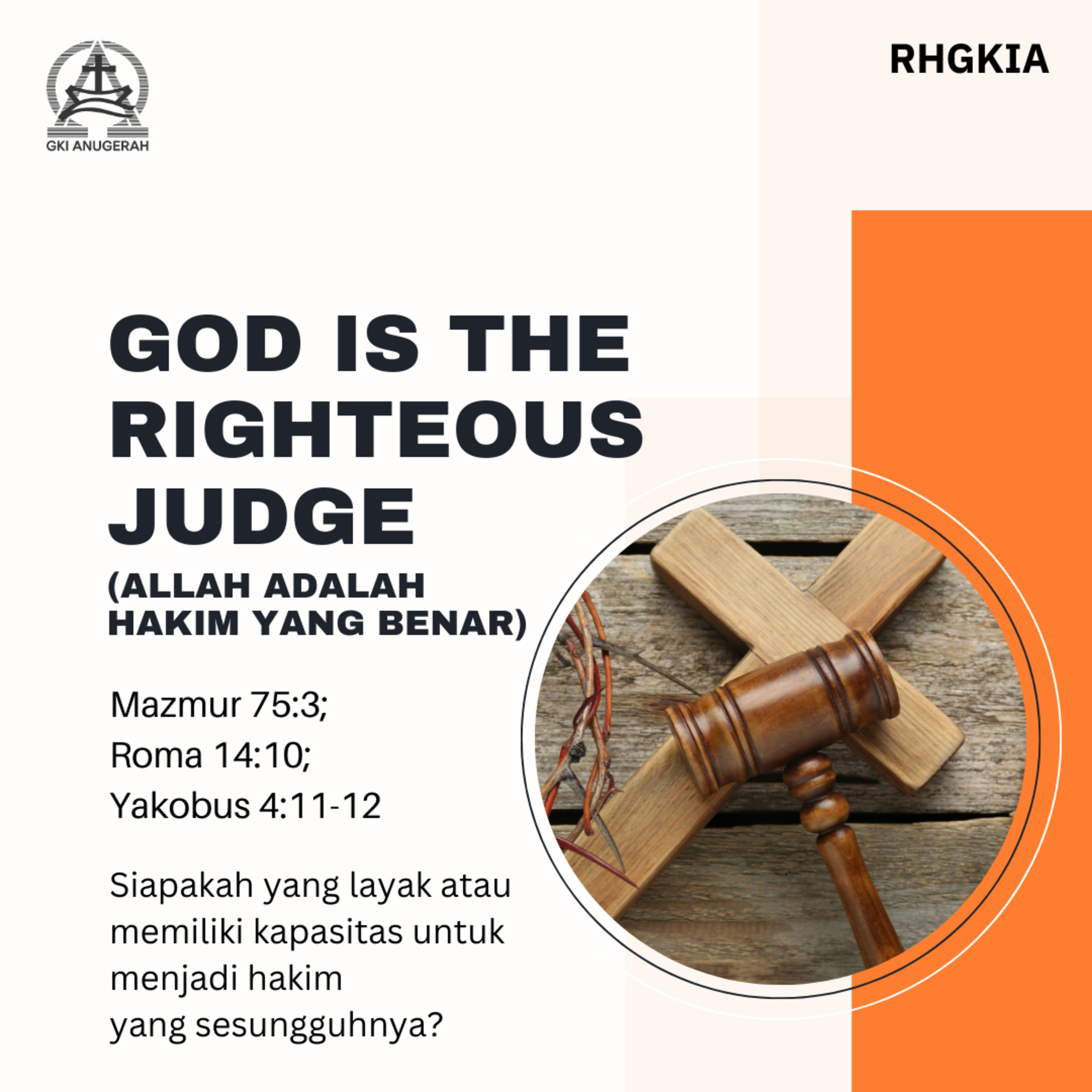 God Is The Righteous Judge (Allah Adalah Hakim Yang Benar) - Renungan Harian GKI Anugerah | 20 September 2024  episode artwork