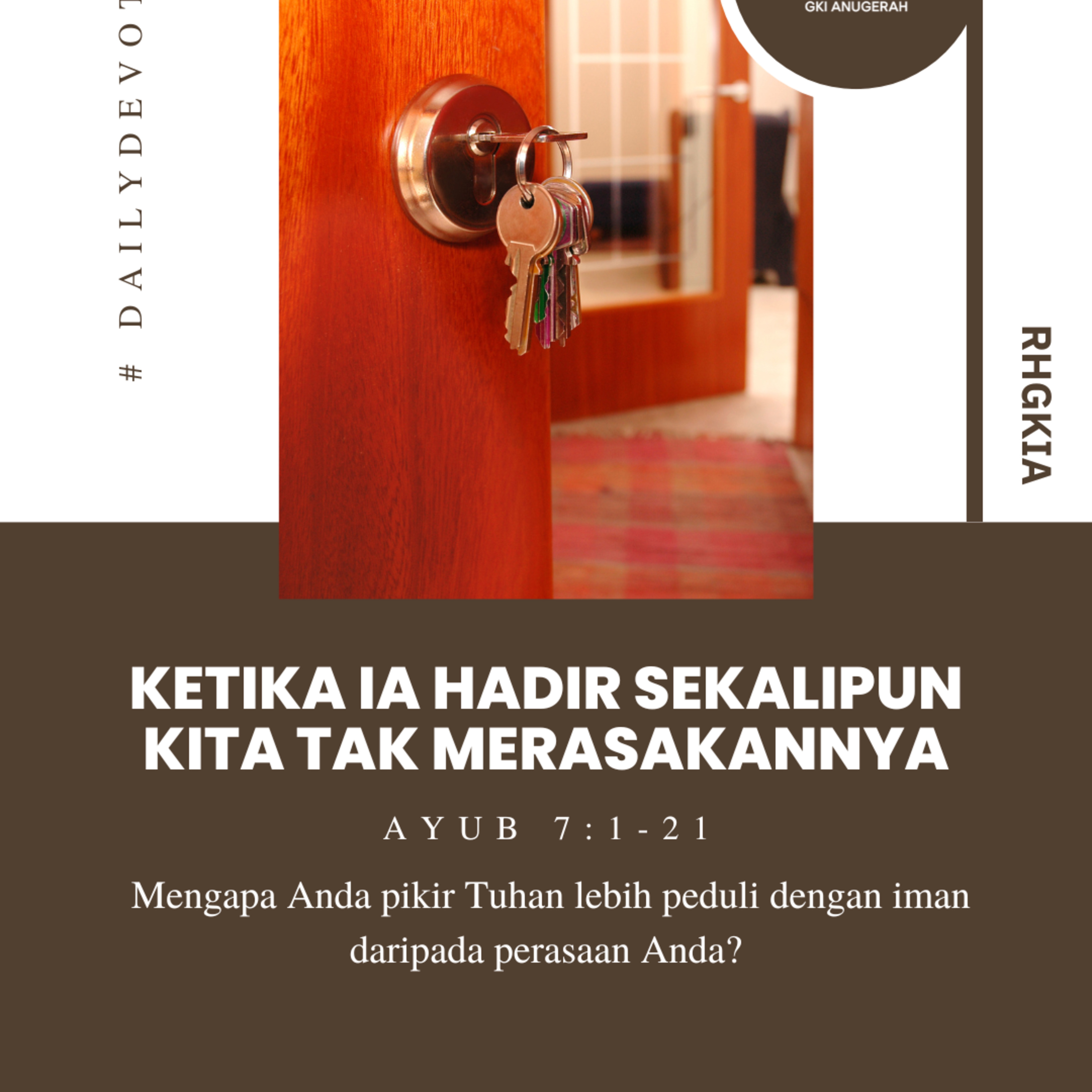 Ketika Ia Hadir Sekalipun Kita Tak Merasakannya - Renungan Harian GKI Anugerah | 04 Oktober 2024  episode artwork