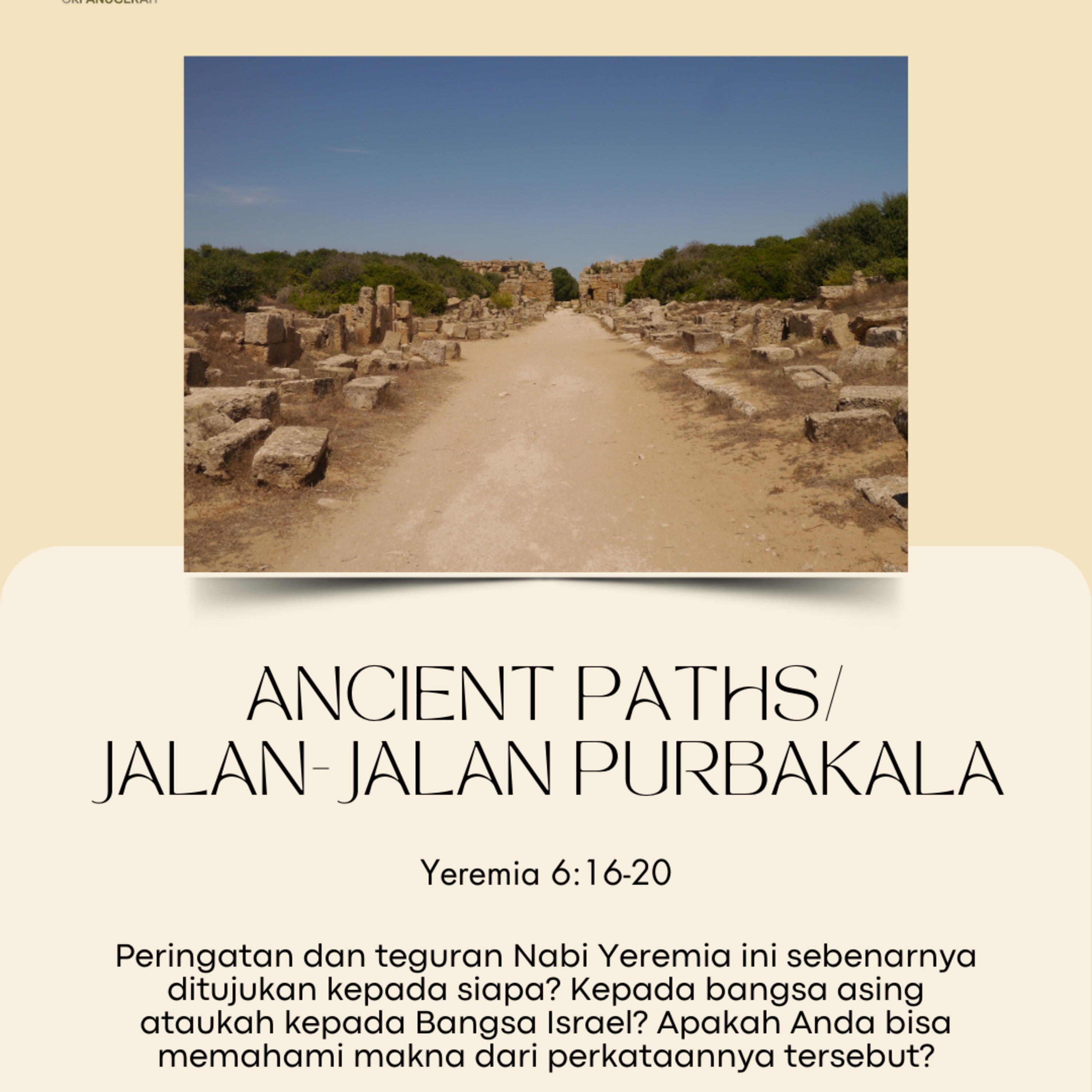Ancient Paths/Jalan-Jalan Purbakala | Renungan Harian GKI Anugerah | 29 Oktober 2024  episode artwork