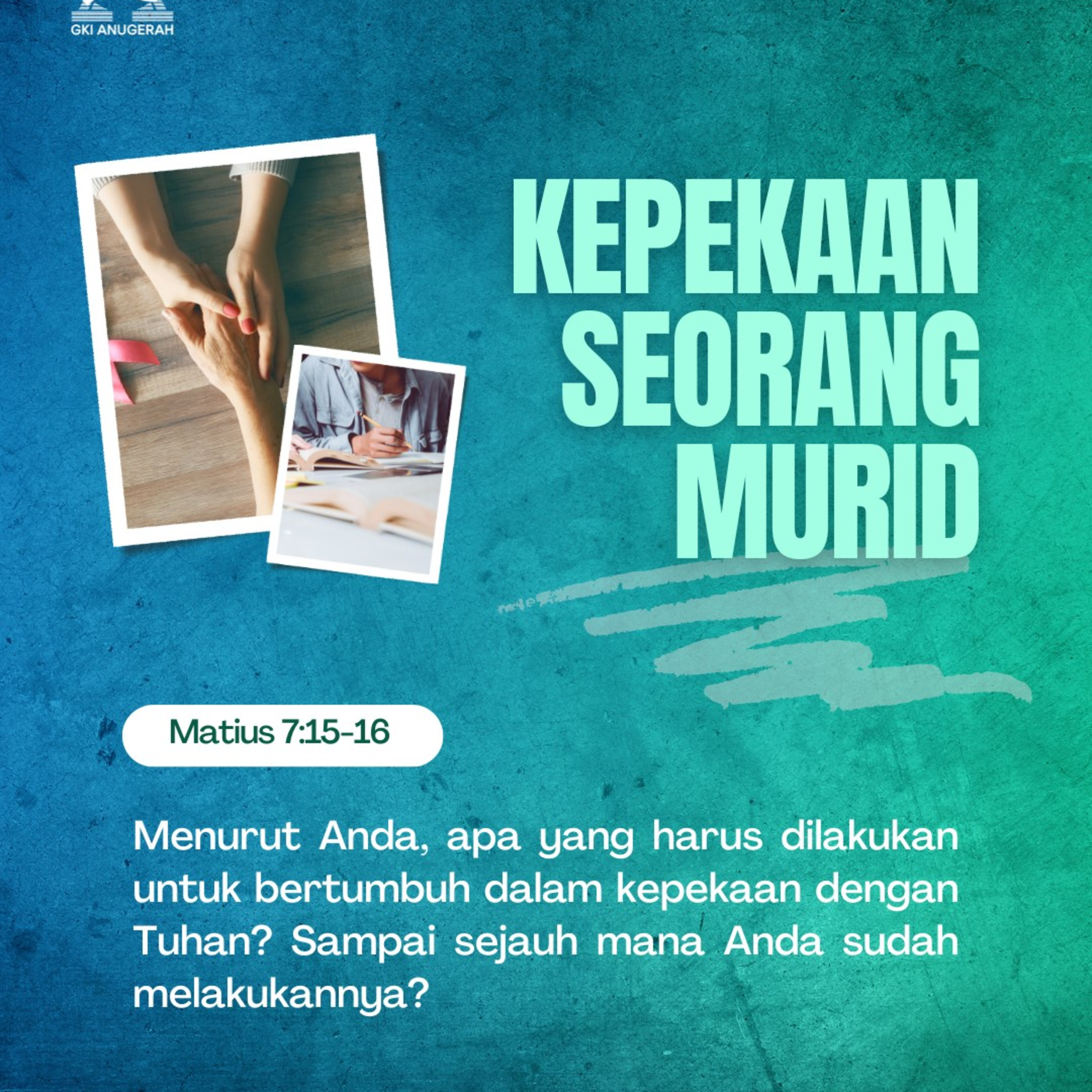 Kepekaan Seorang Murid | Renungan Harian GKI Anugerah | 20 November 2024 episode artwork