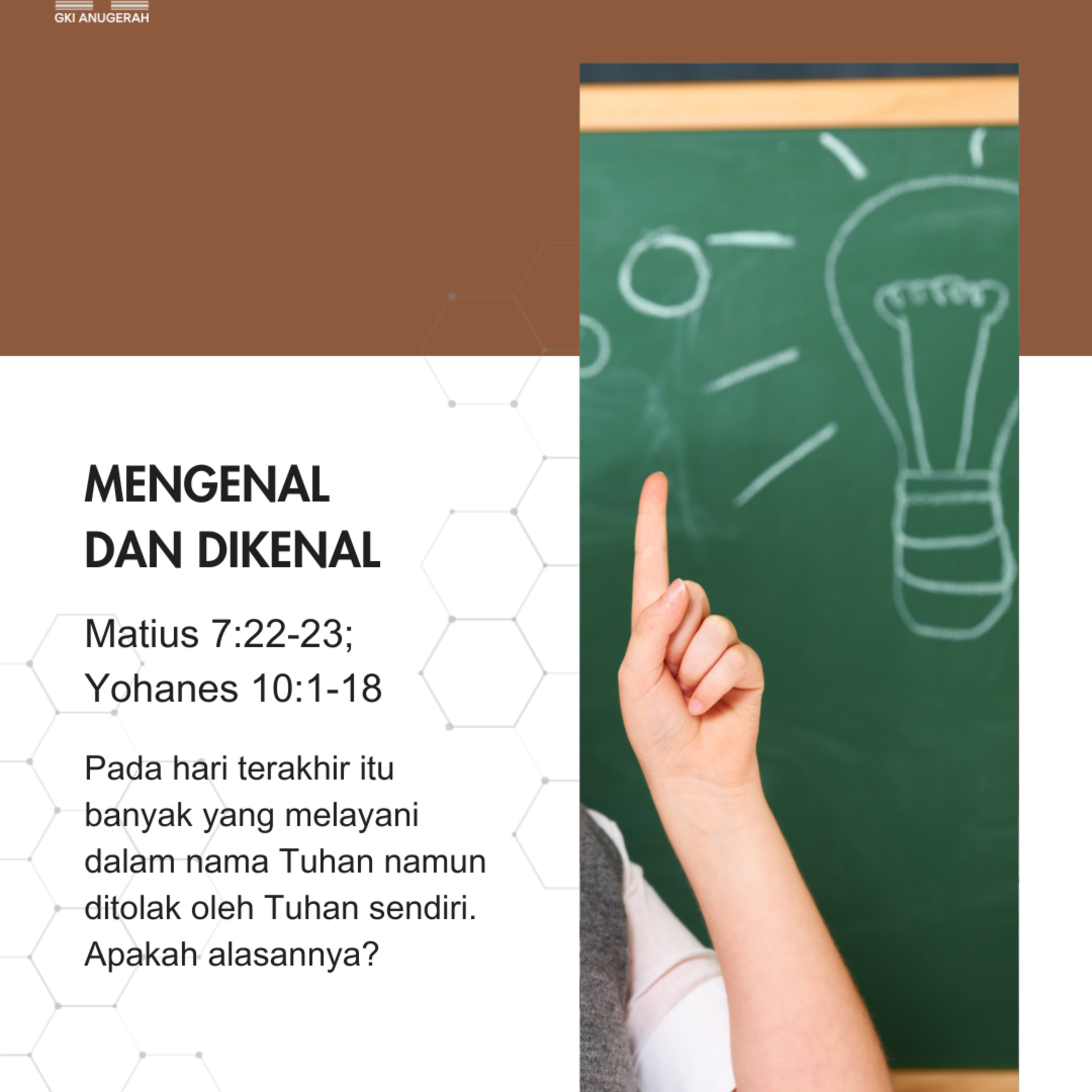 Mengenal Dan Dikenal | Renungan Harian GKI Anugerah | 30 November 2024  episode artwork