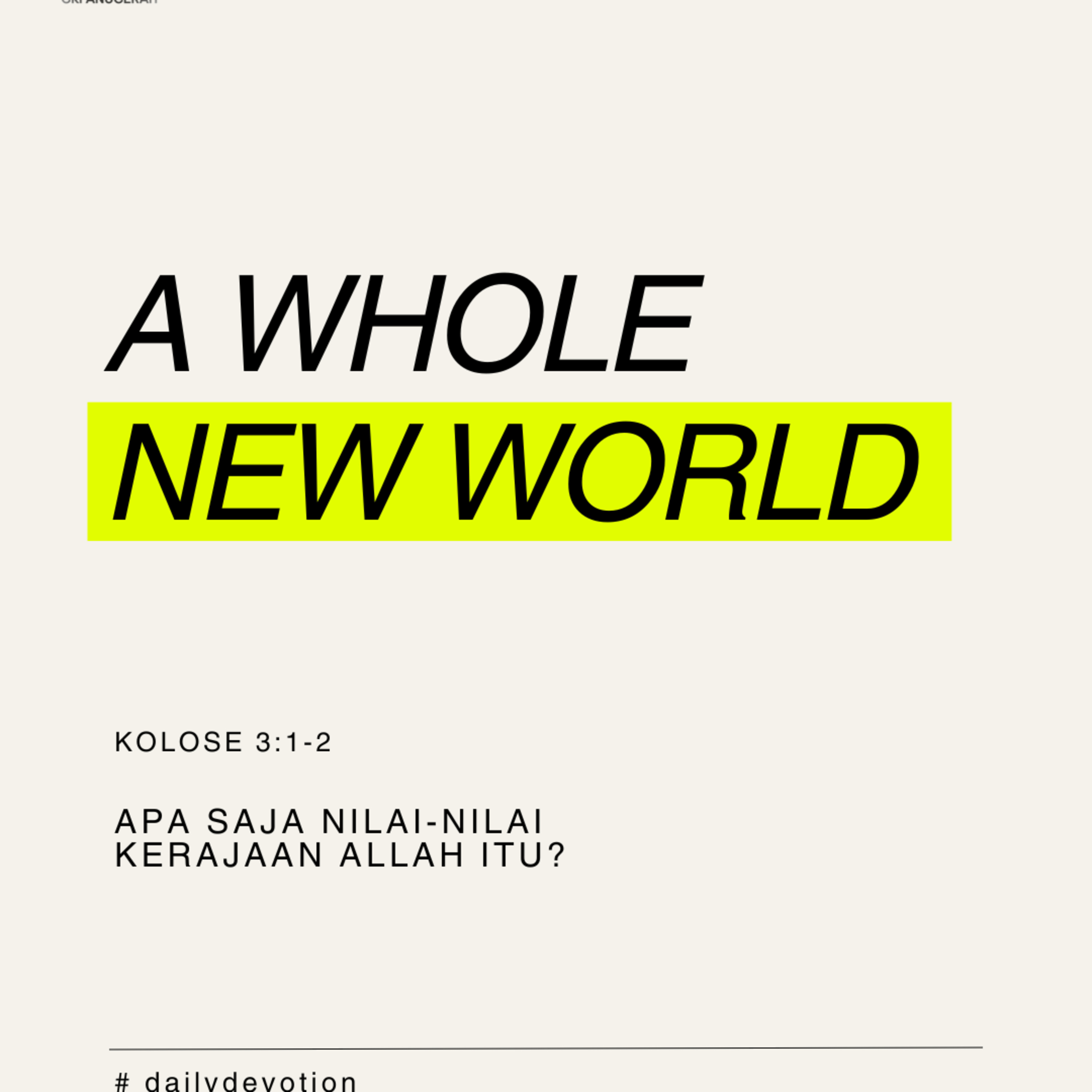 A Whole New World | Renungan Harian GKI Anugerah | 09 April 2025  episode artwork