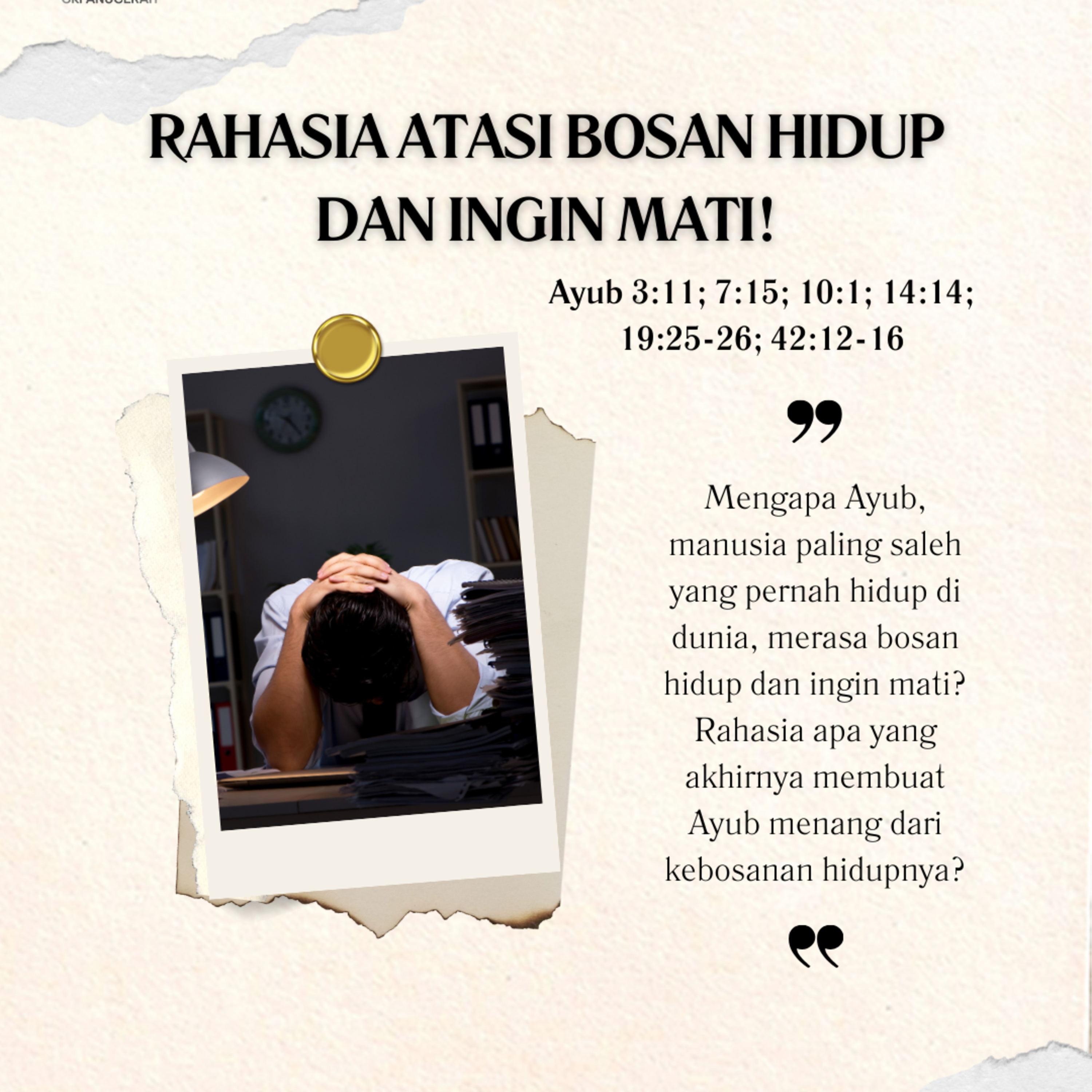Rahasia Atasi Bosan Hidup Dan Ingin Mati! | Renungan Harian GKI Anugerah | 24 April 2025 episode artwork