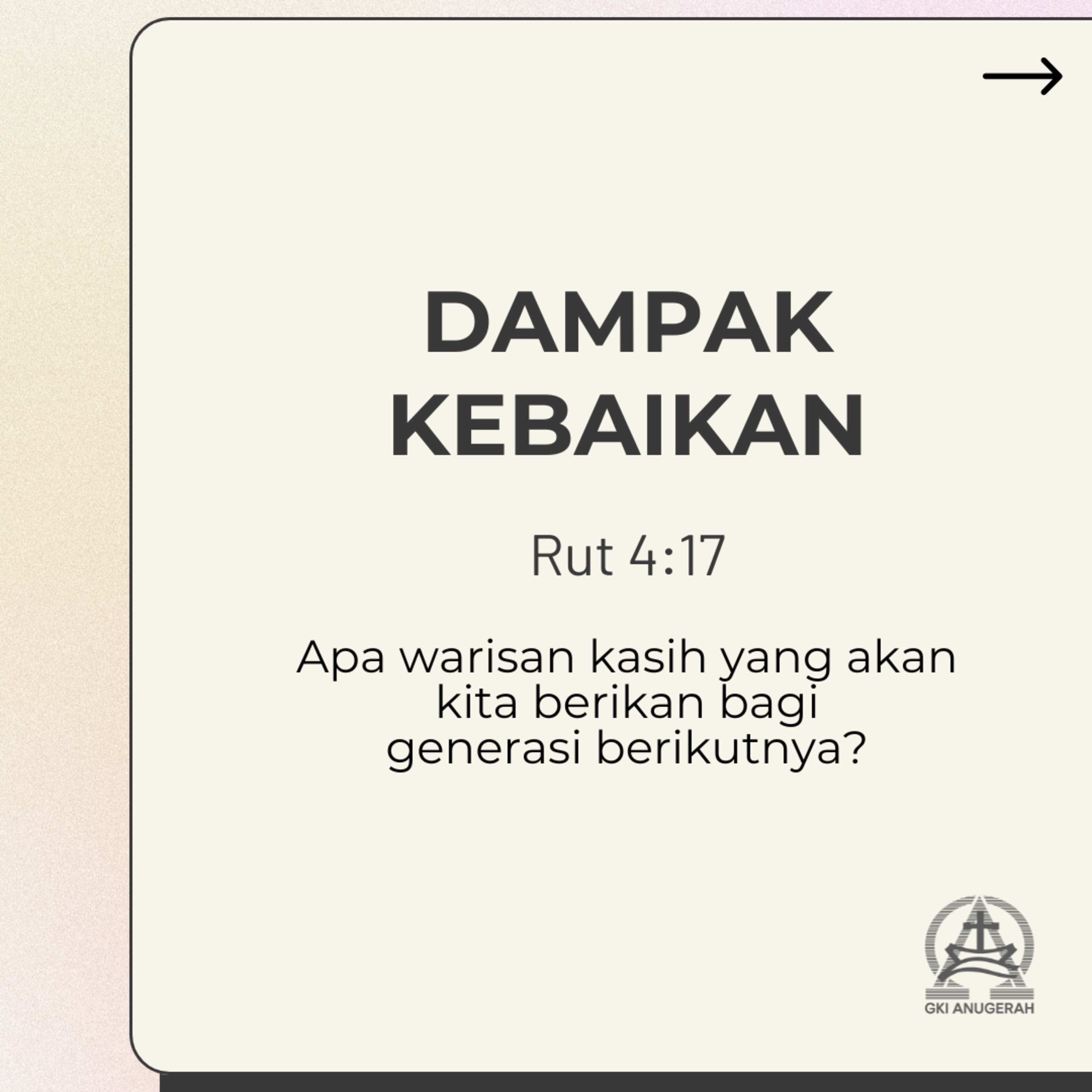 Dampak Kebaikan | Renungan Harian GKI Anugerah | 18 Juli 2025  episode artwork