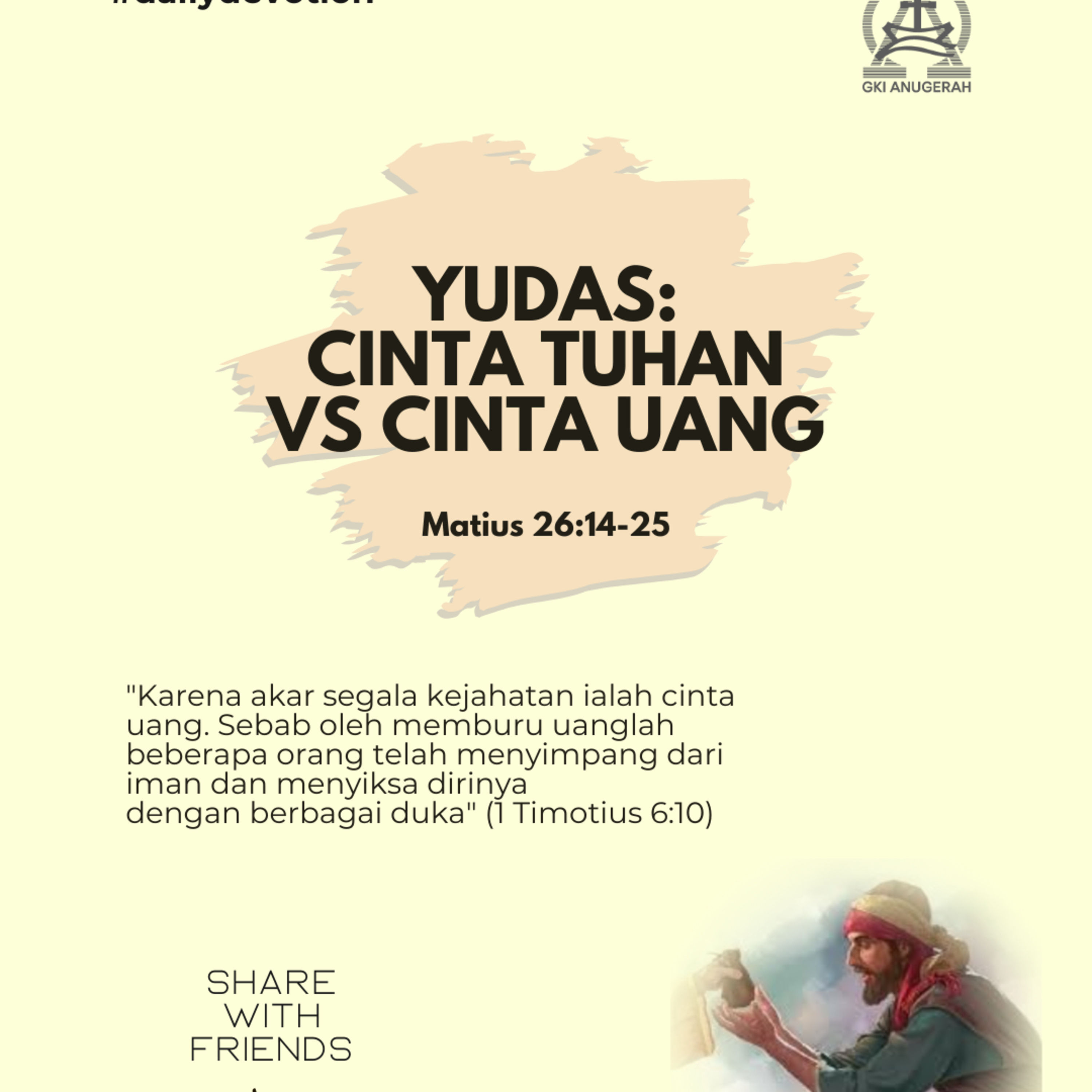 Yudas: Cinta Tuhan vs Cinta Uang | Renungan Harian GKI Anugerah | 21 Agustus 2025  episode artwork