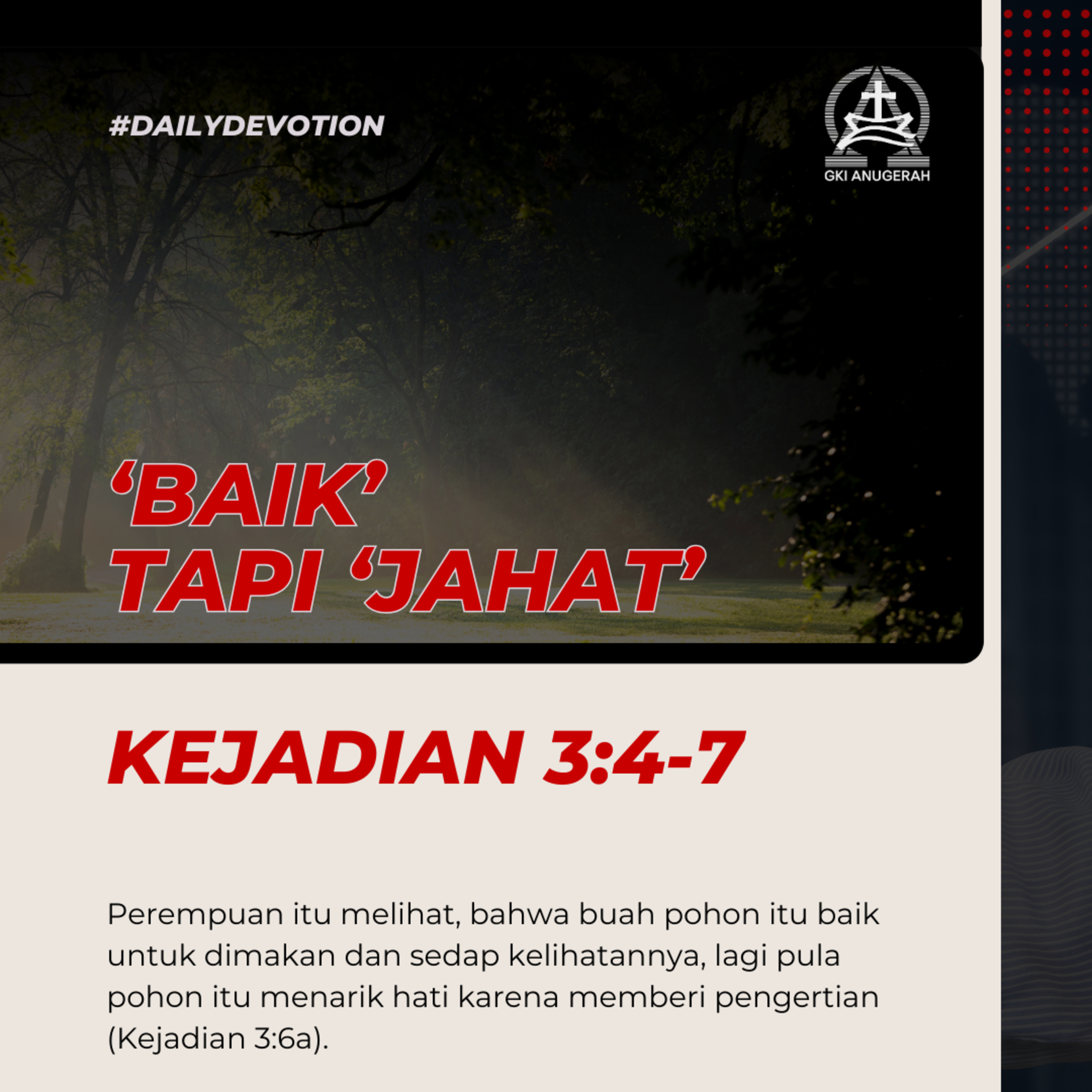 ‘Baik’ tapi ‘Jahat’ | Renungan Harian GKI Anugerah | 09 September 2025  episode artwork