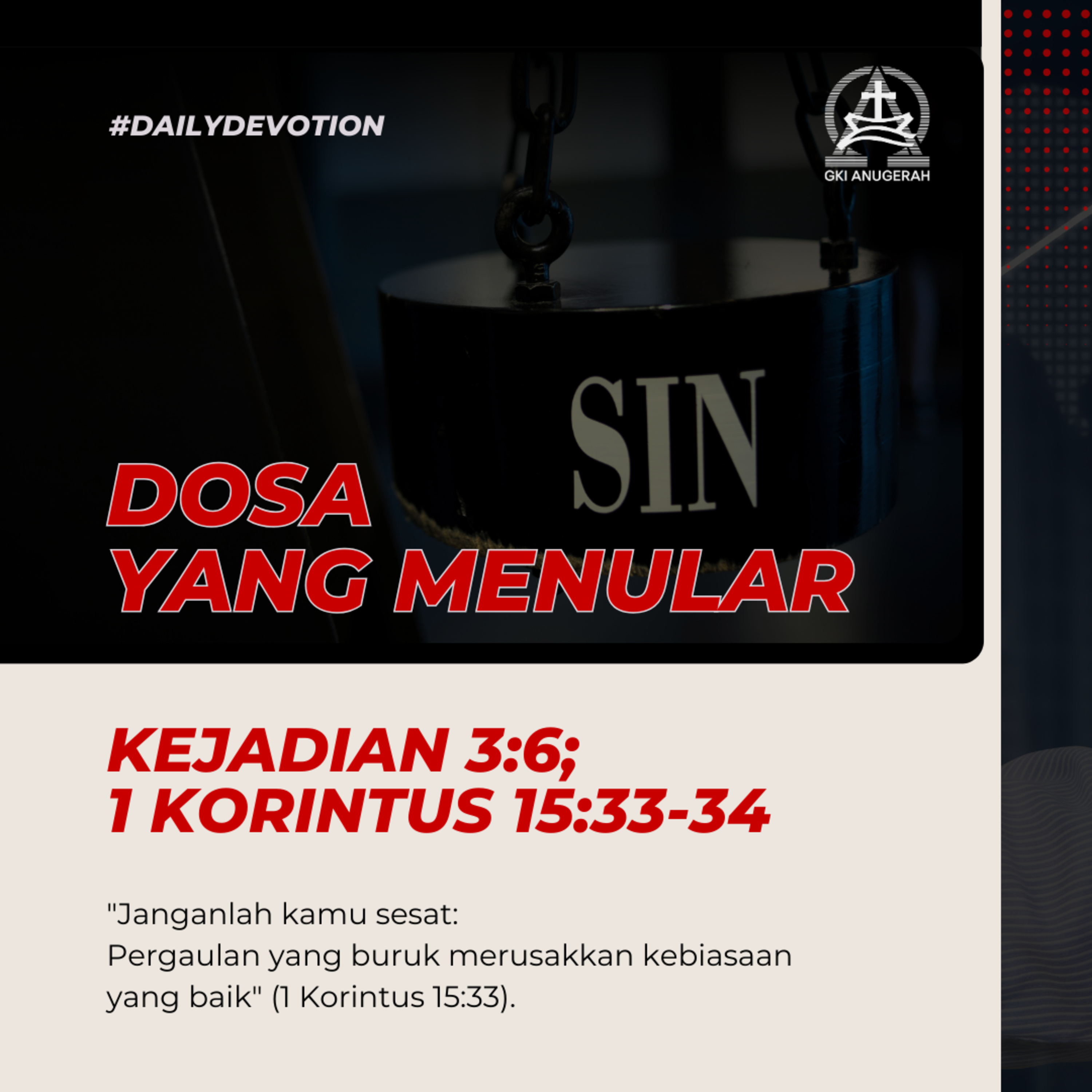 Dosa yang Menular | Renungan Harian GKI Anugerah | 11 September 2025  episode artwork