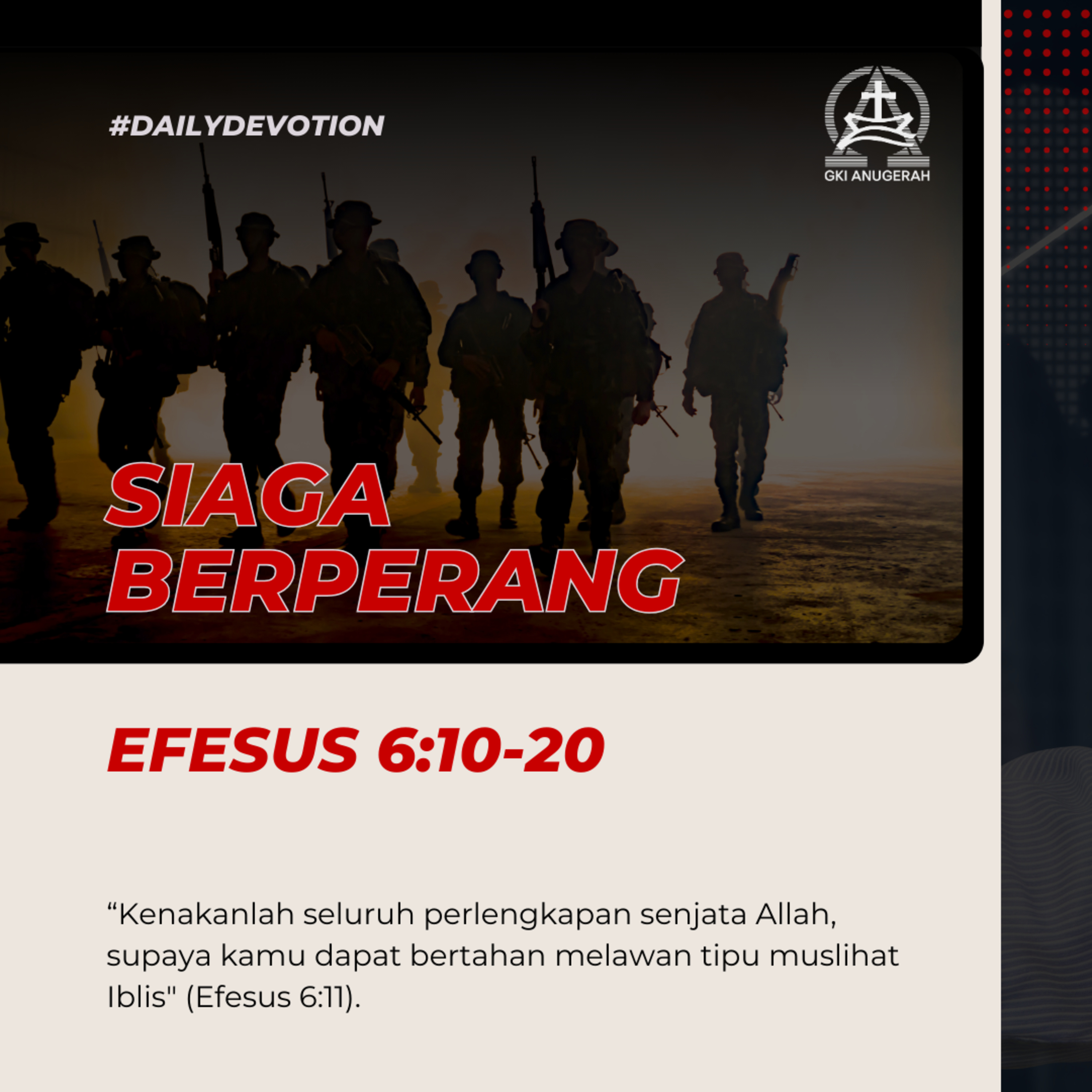 Siaga Berperang | Renungan Harian GKI Anugerah | 13 September 2025  episode artwork