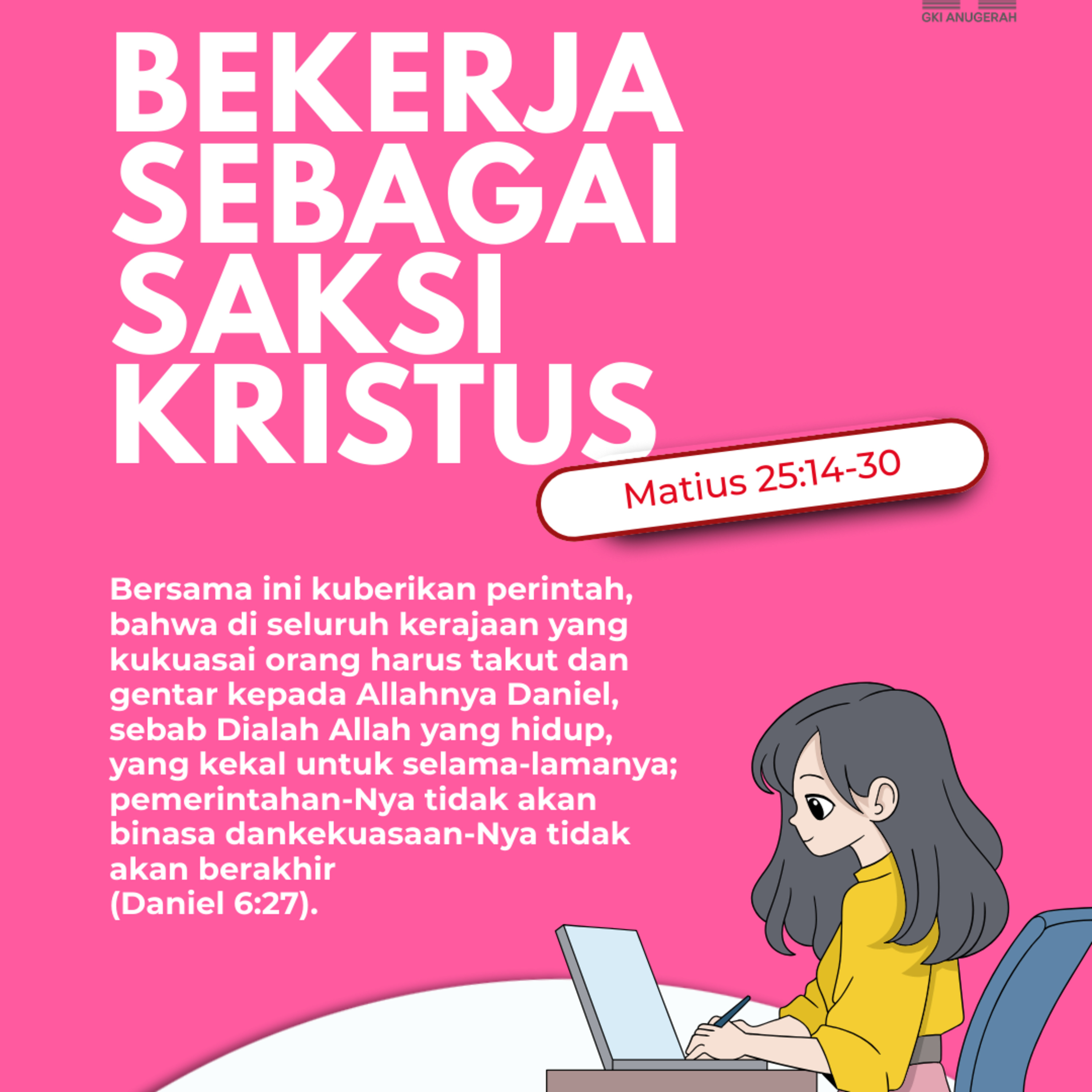 Bekerja sebagai Saksi Kristus | Renungan Harian GKI Anugerah | 30 Januari 2026  episode artwork