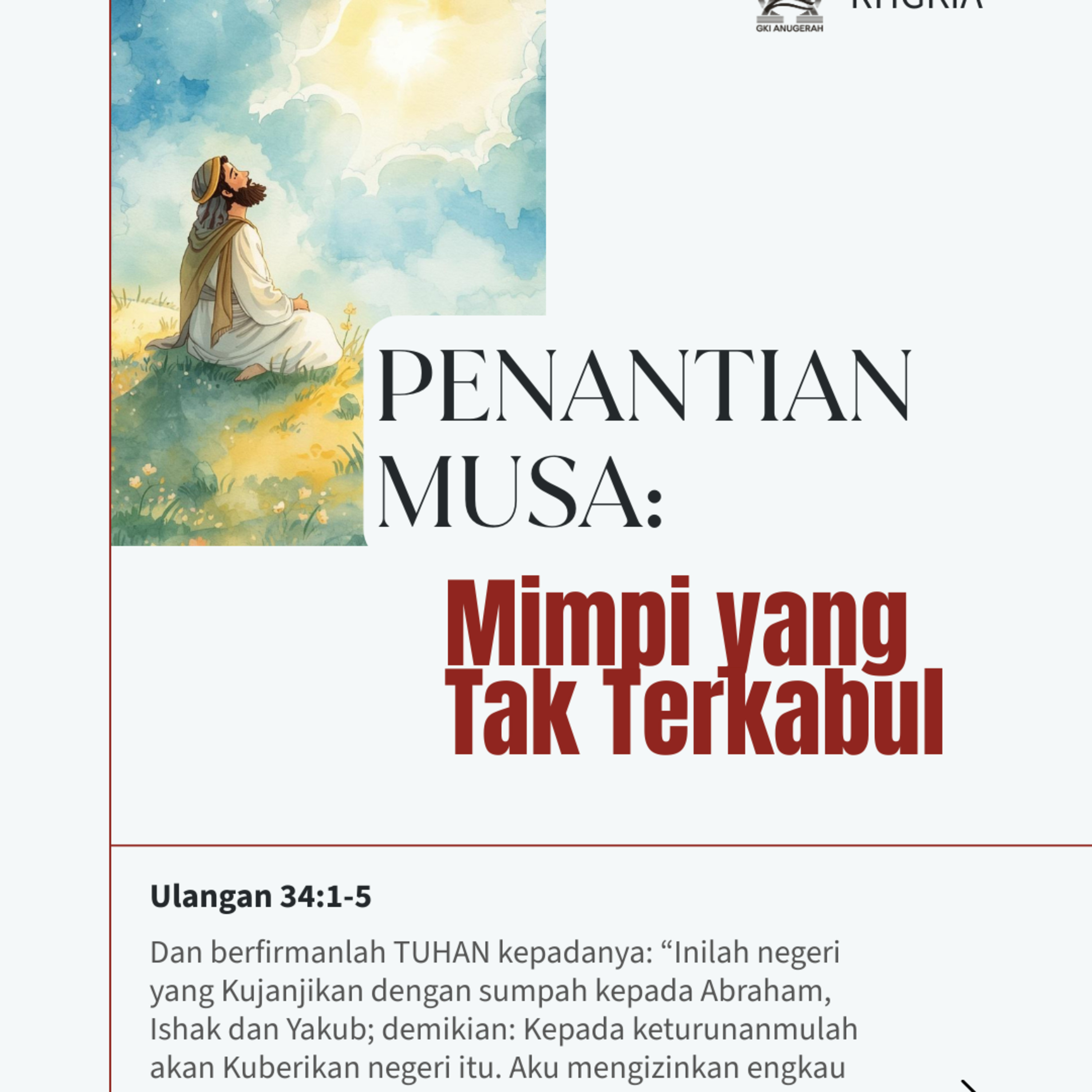 Penantian Musa: Mimpi yang Tak Terkabul | Renungan Harian GKI Anugerah | 11 Maret 2026 episode artwork