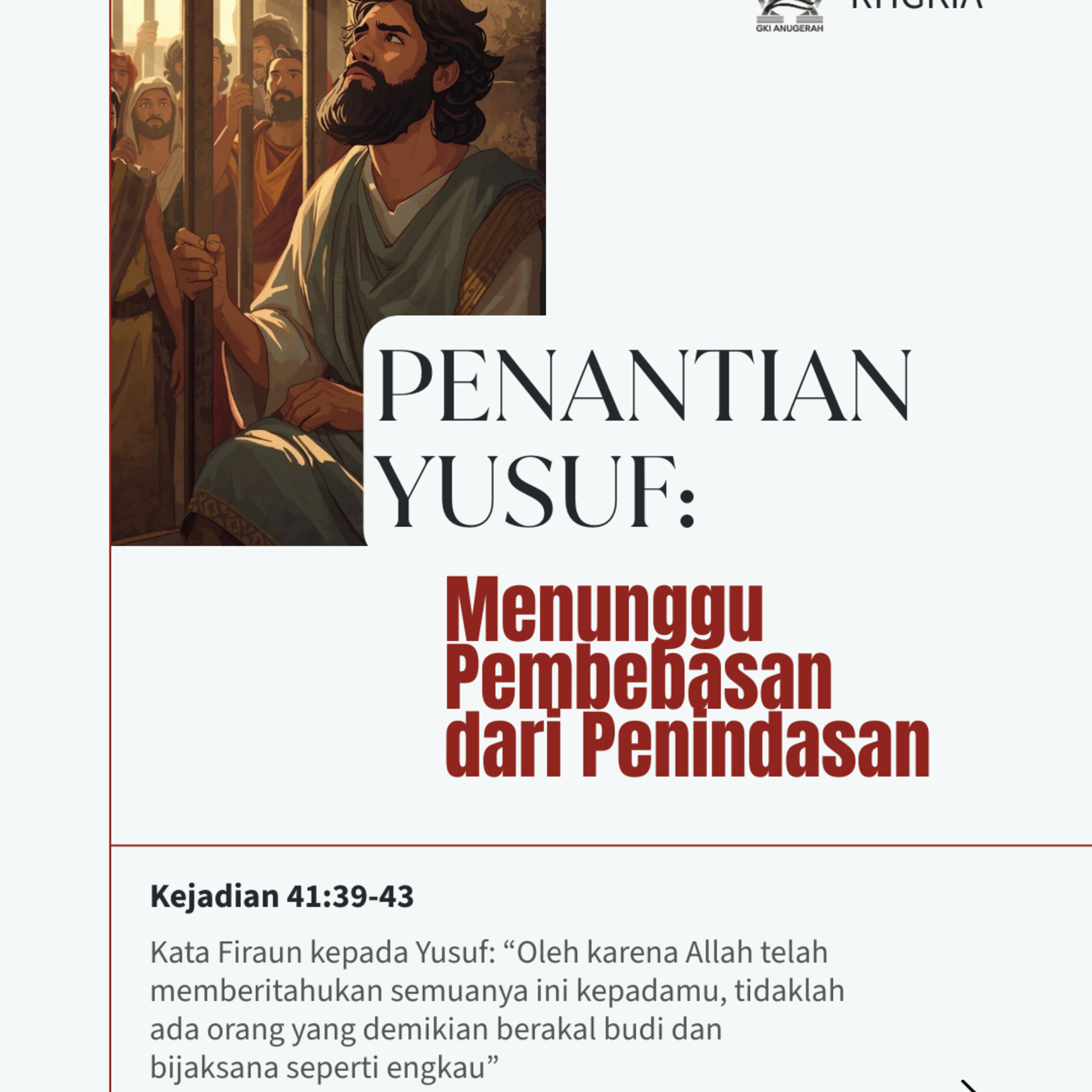 Penantian Yusuf: Menunggu Pembebasan dari Penindasan | Renungan Harian GKI Anugerah | 12 Maret 2026 episode artwork