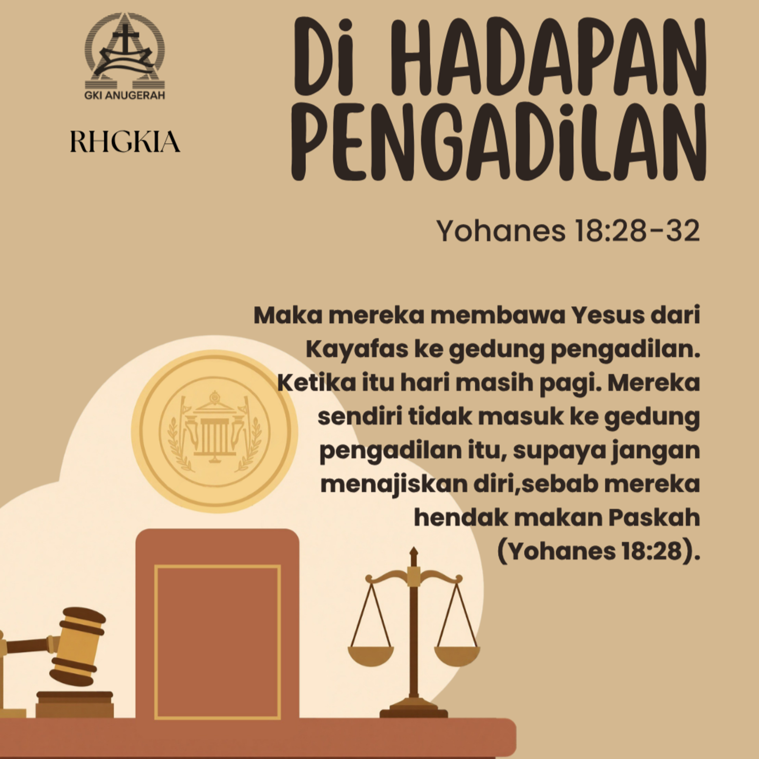 Di Hadapan Pengadilan | Renungan Harian GKI Anugerah | 30 Maret 2026