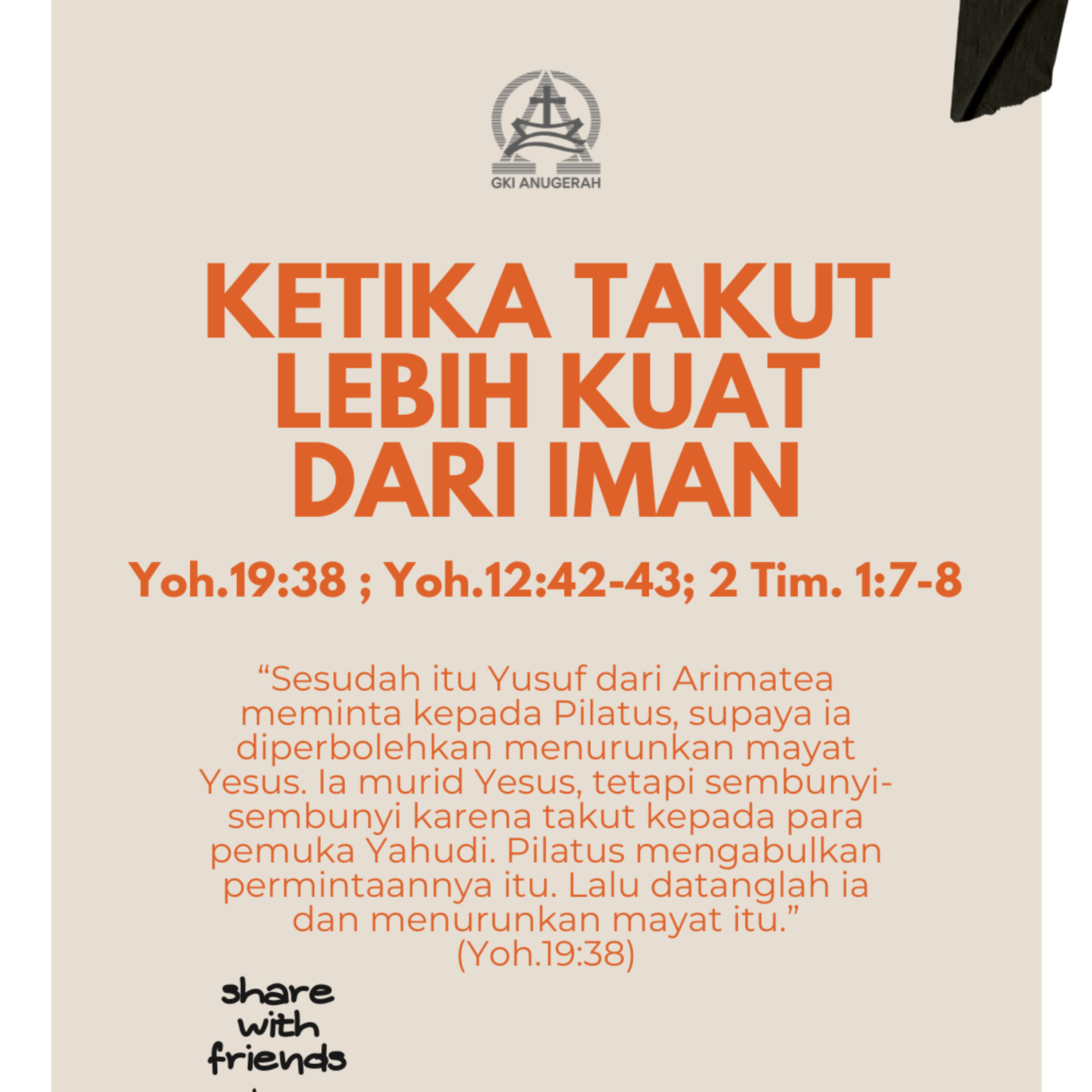 KETIKA TAKUT LEBIH KUAT DARI IMAN | Renungan Harian GKI Anugerah | 13 April 2026 episode artwork