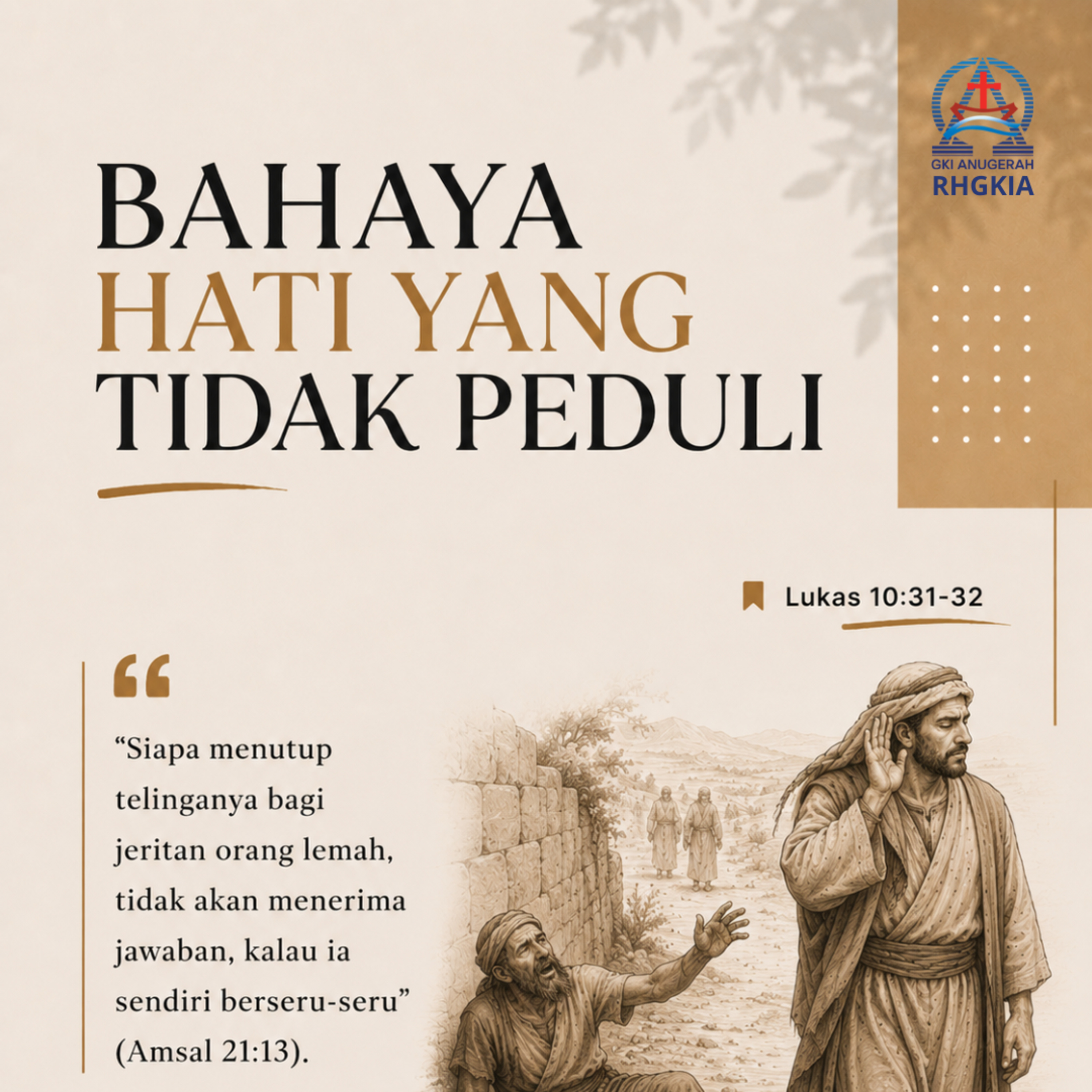 BAHAYA HATI YANG TIDAK PEDULI | Renungan Harian GKI Anugerah | 24 Juni 2026 episode artwork