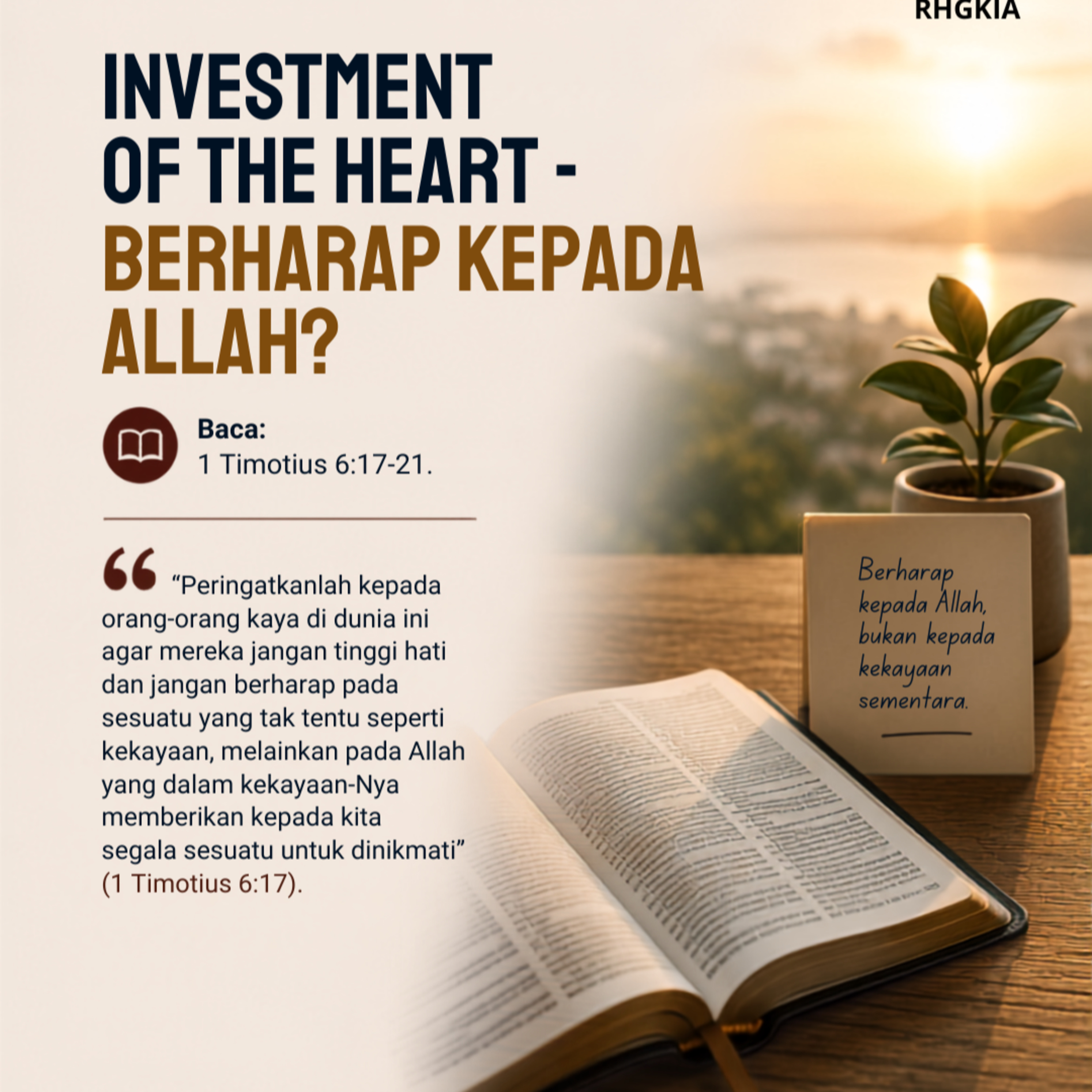 INVESTMENT OF THE HEART – BERHARAP KEPADA ALLAH? | Renungan Harian GKI Anugerah | 24 Juli 2026 episode artwork