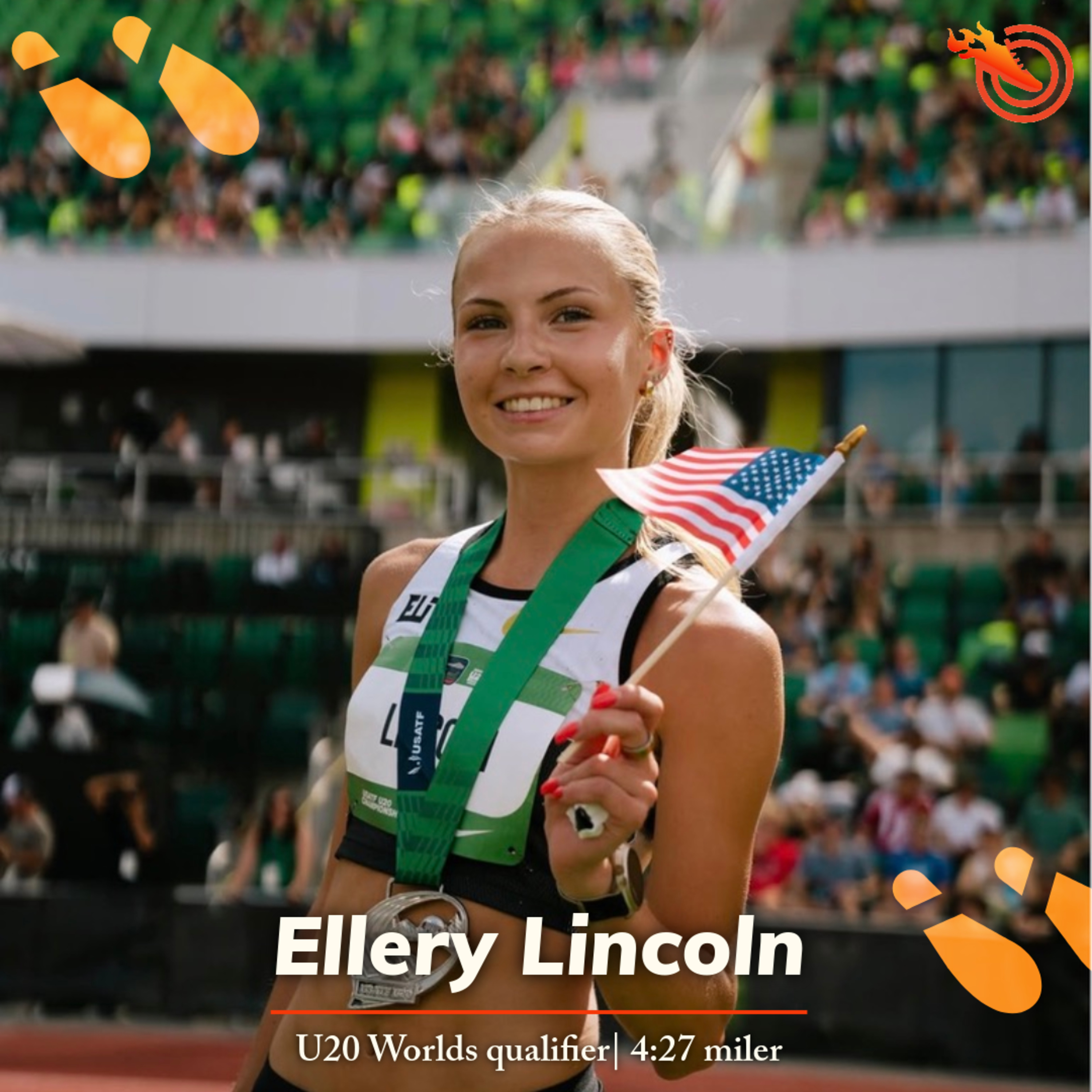 Ellery Lincoln on running a 4:27 mile as a high school jr., racing against the pros at the Pre Classic, game plan for the U20 world championship and more episode artwork