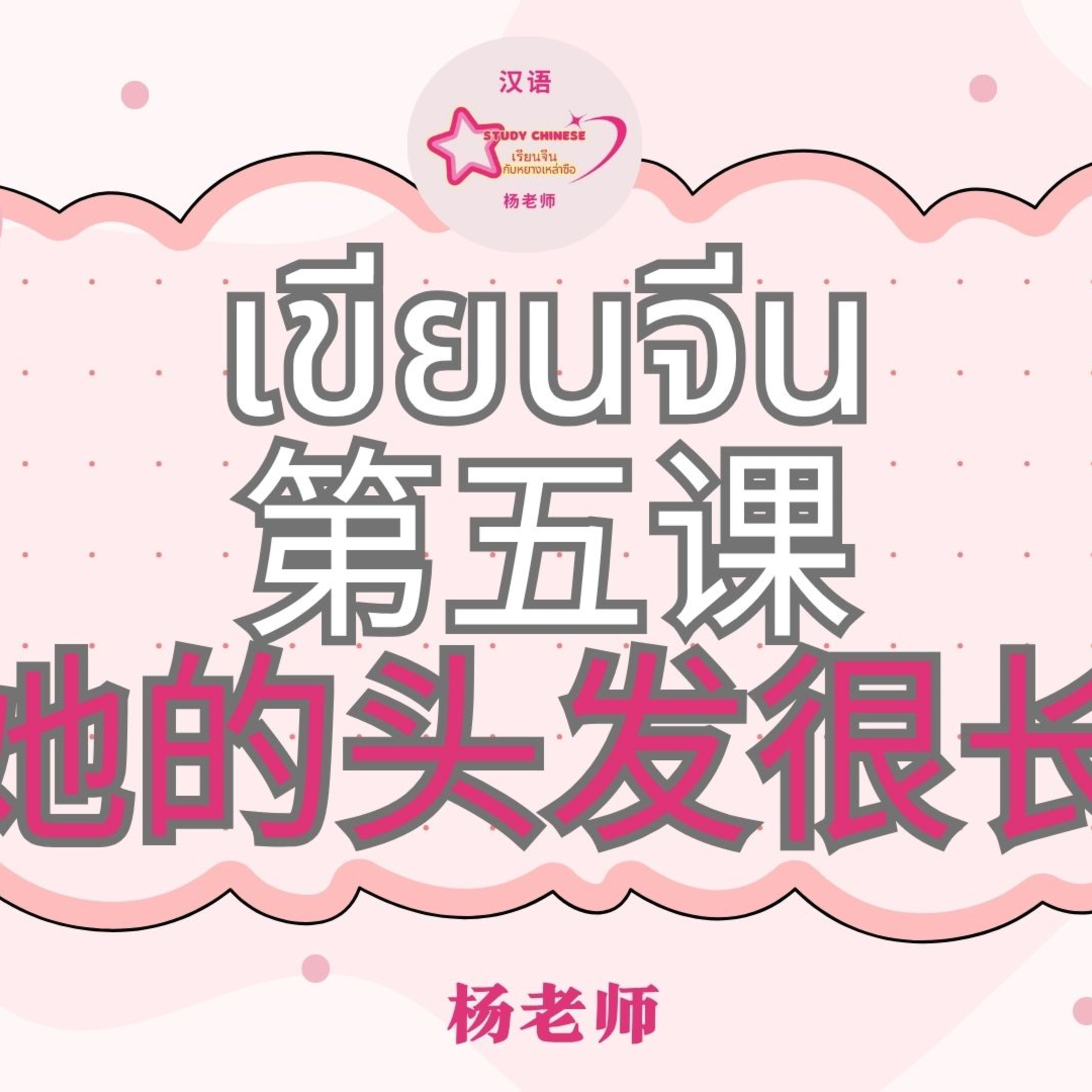 ฝึกเขียนคำศัพท์ ป 4 บทที่ 5 她的头发很长