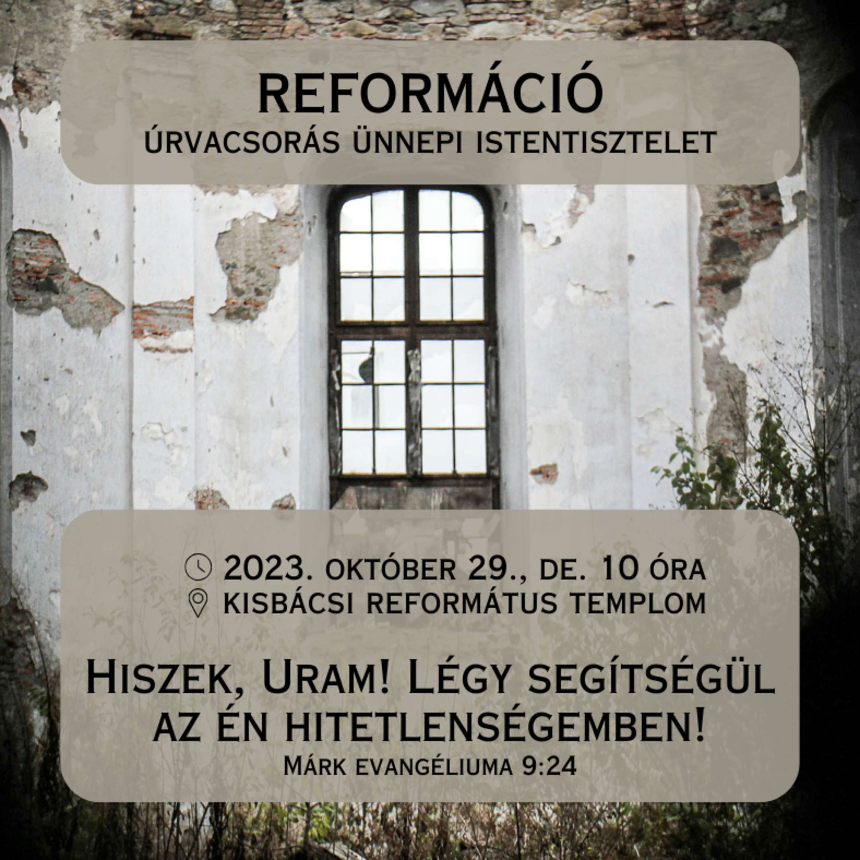 2023. október 29. - Úrvacsorás délelőtti istentisztelet reformáció ünnepén episode artwork