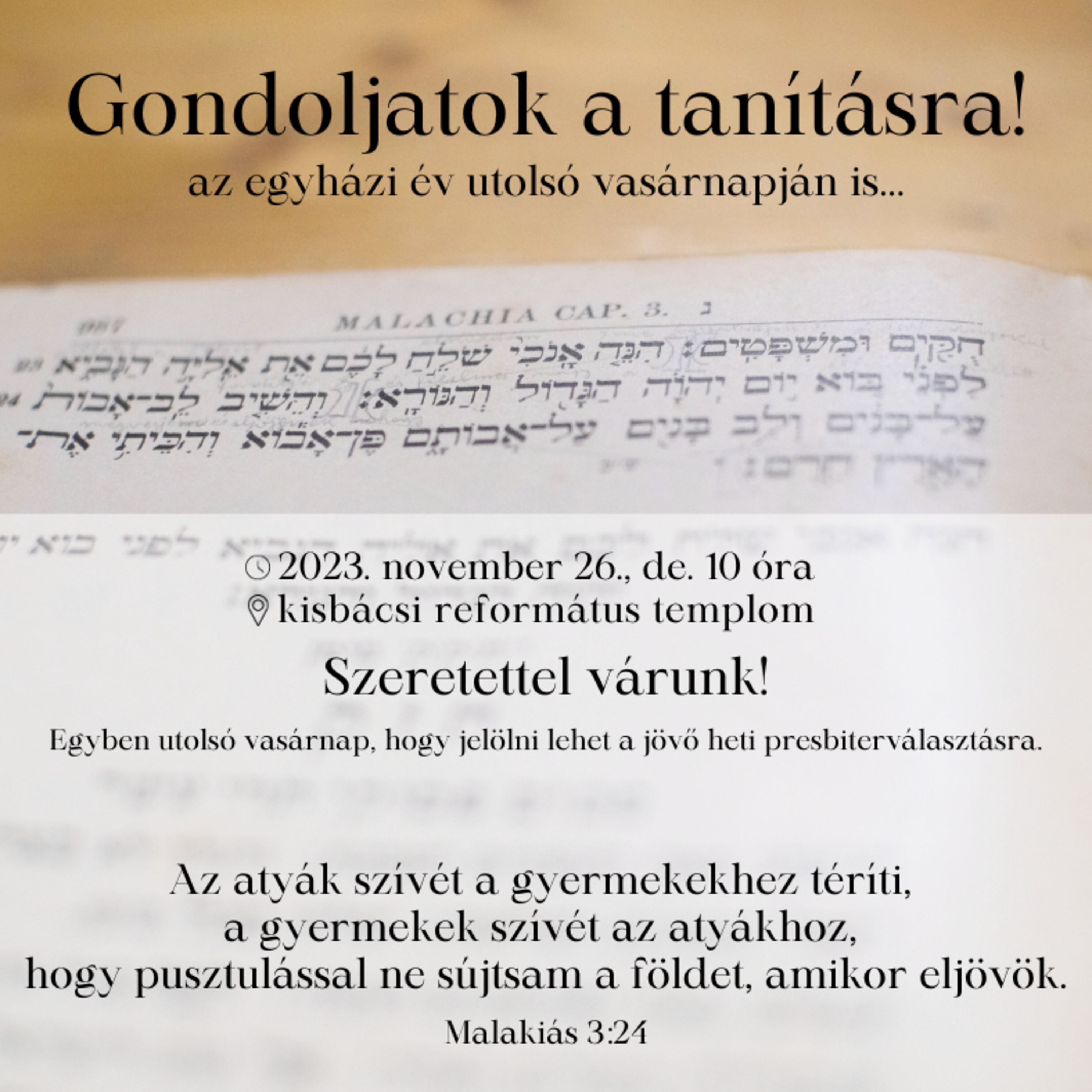 2023. november 26. - Vasárnap délelőtti istentisztelet episode artwork