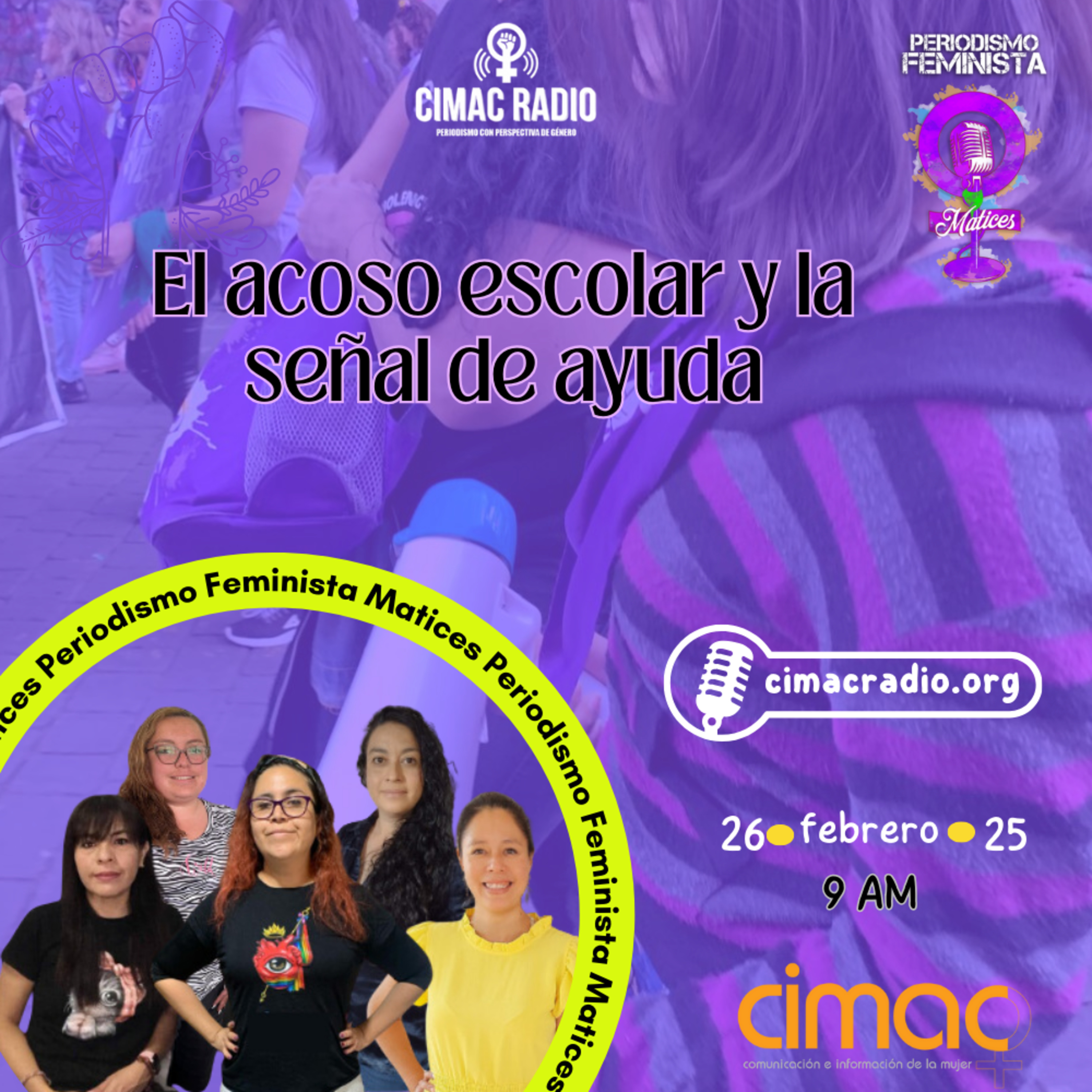 MATICES, PERIODISMO FEMINISTA: "El acoso escolar y la señal de ayuda". episode artwork