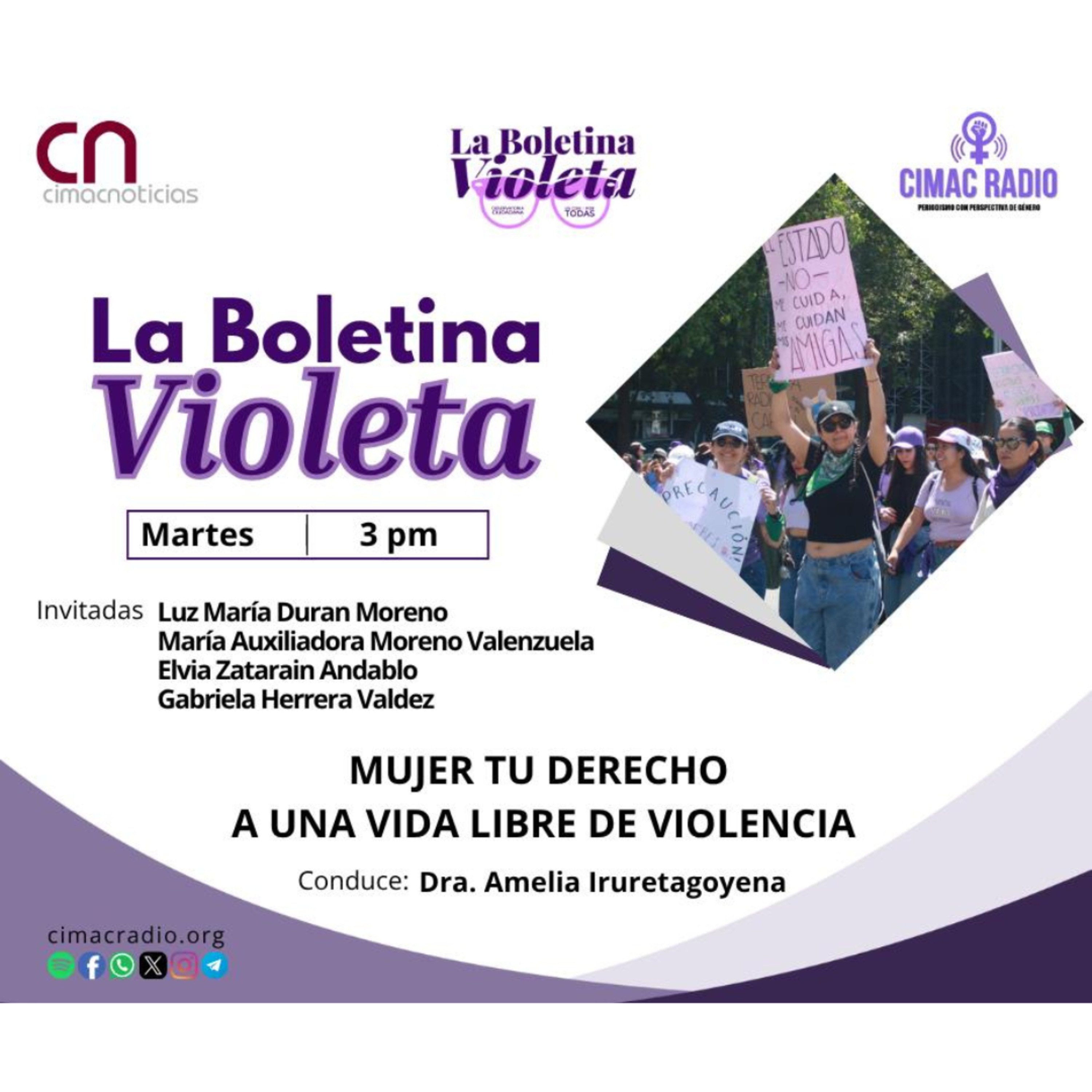 LA BOLETINA VIOLETA: "Mujer tu derecho a una vida libre de violencia". episode artwork