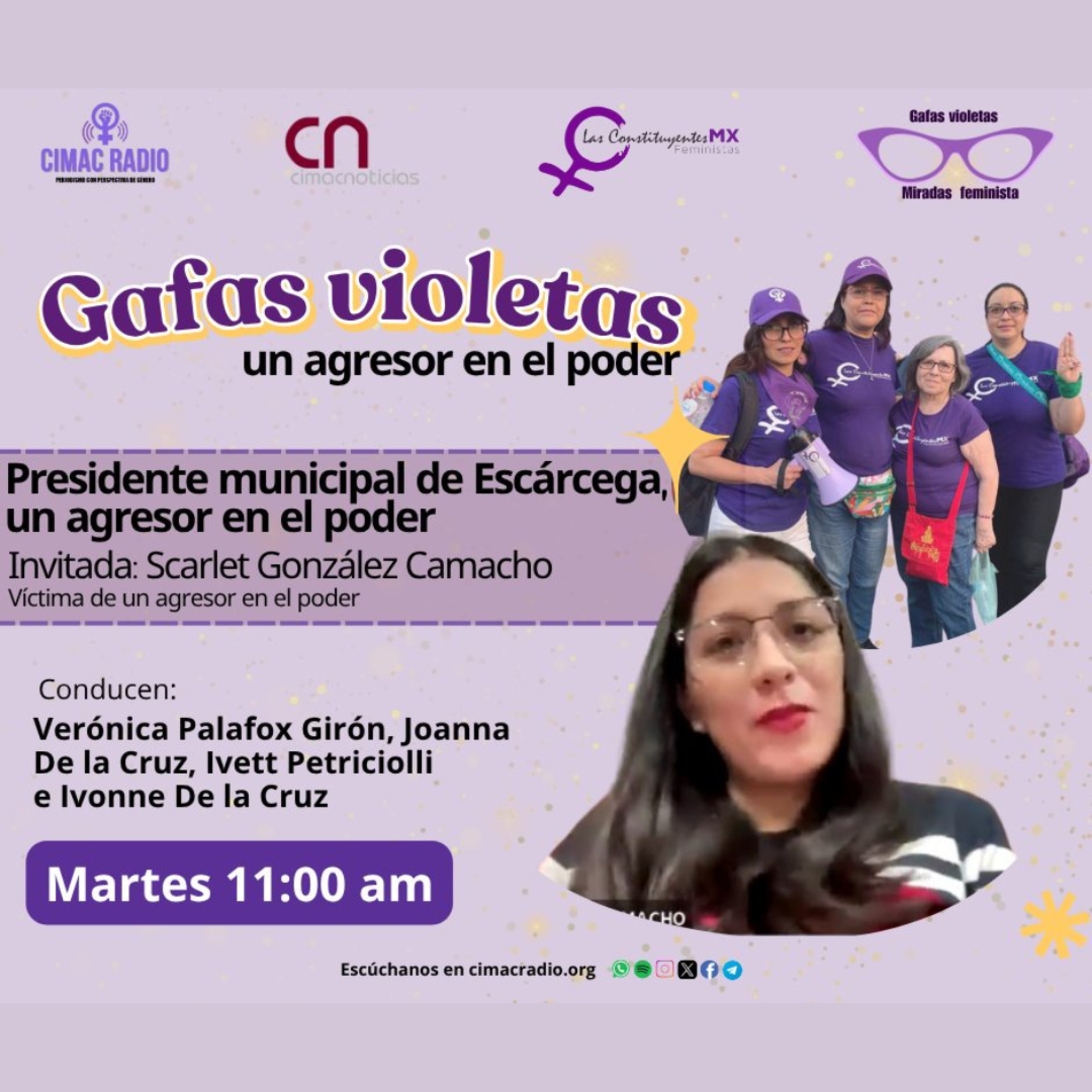 GAFAS VIOLETAS: "Presidente municipal de Escárcega, un agresor en el poder". episode artwork