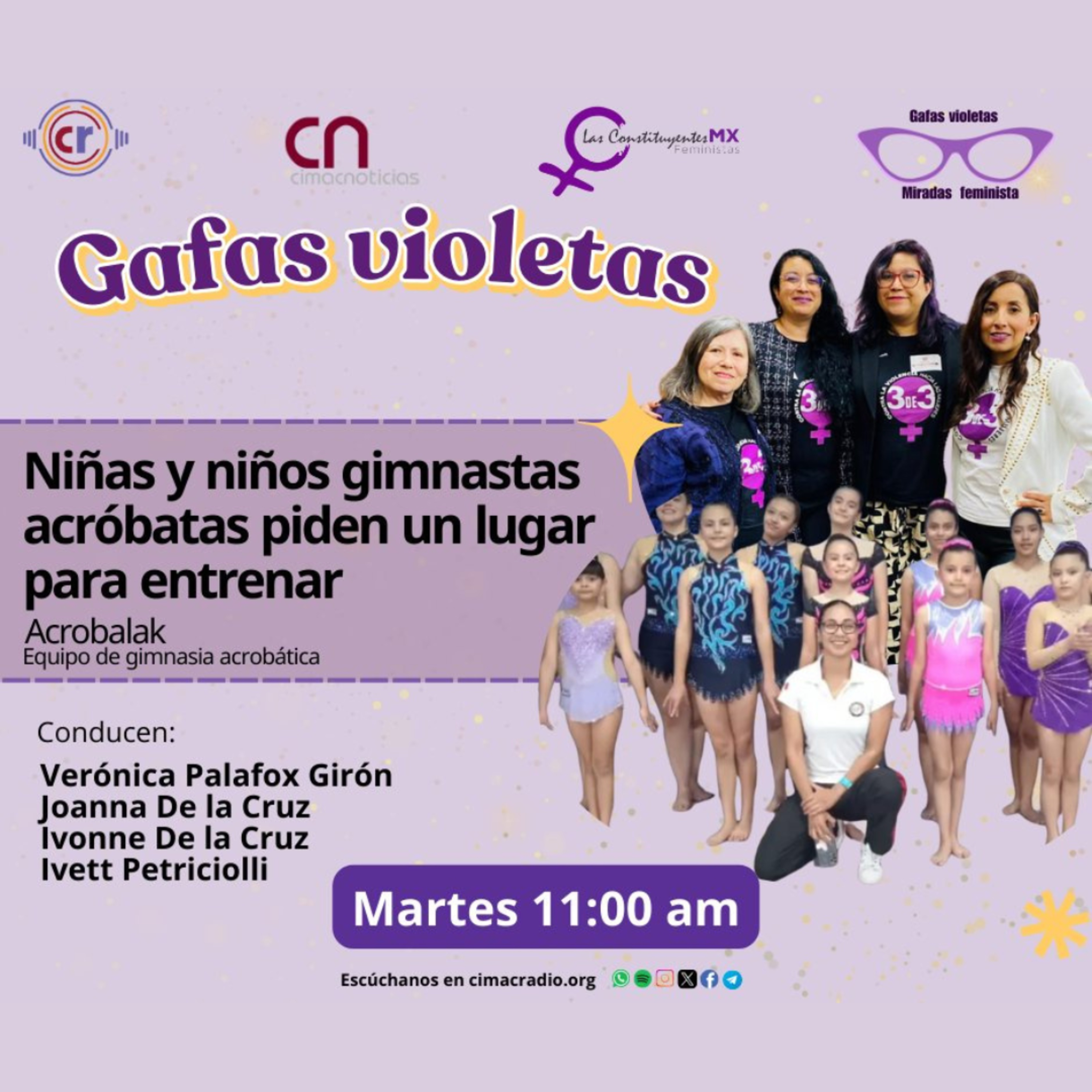 GAFAS VIOLETAS: "Niñas y niños gimnastas acróbatas piden un lugar para entrenar." episode artwork