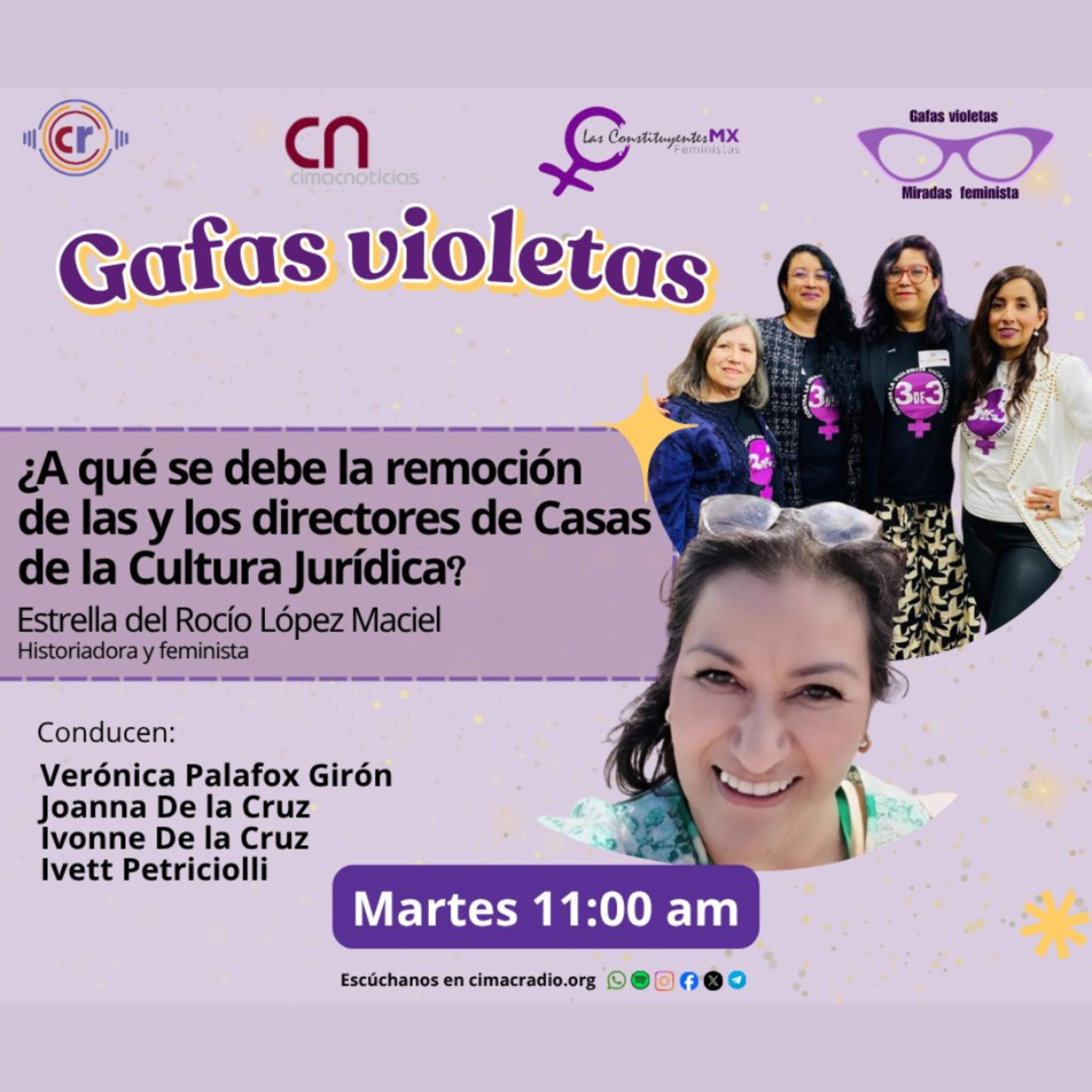 GAFAS VIOLETAS: "¿A qué se debe la remoción de las y los directores de Casas de la Cultura Jurídica?" episode artwork