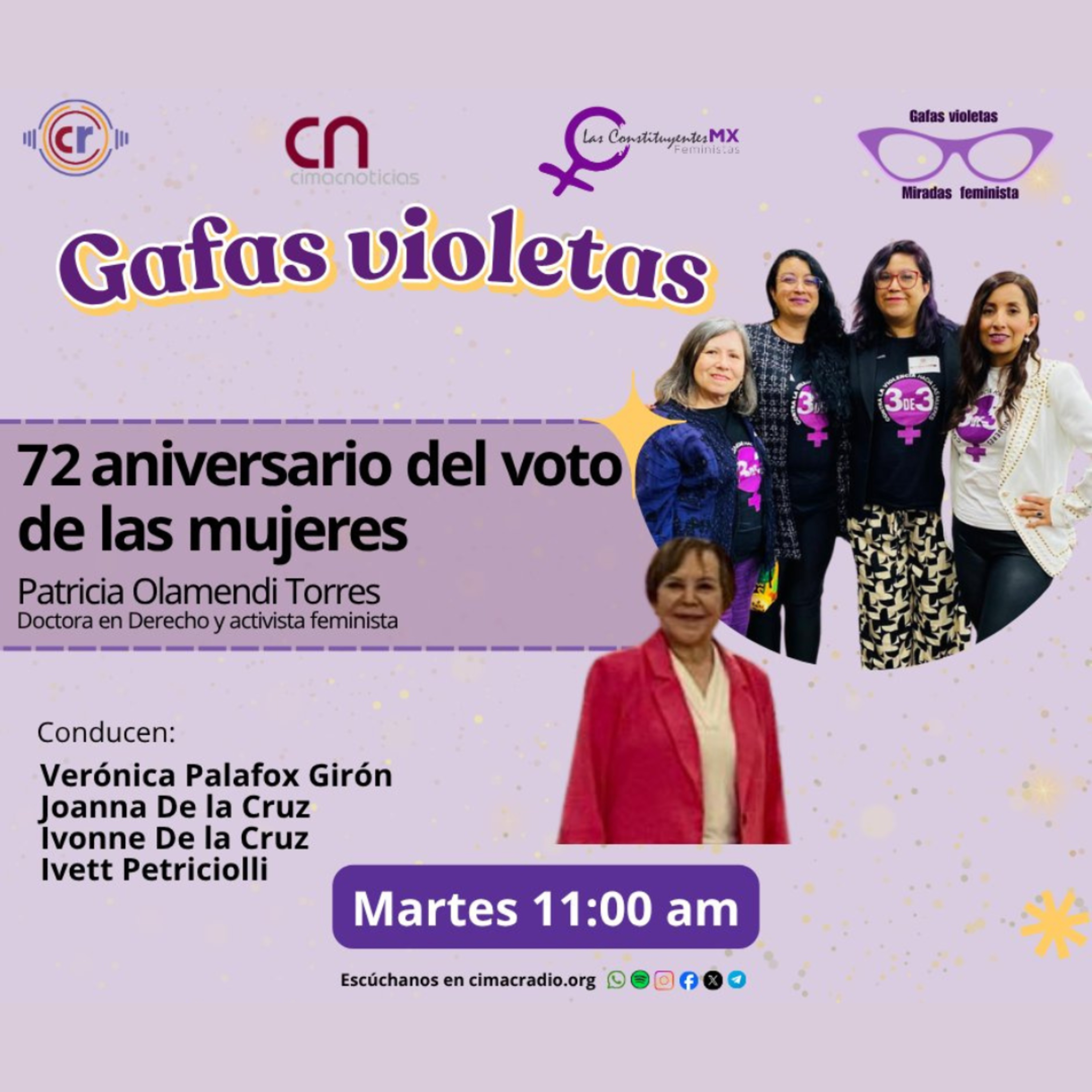 GAFAS VIOLETAS: "72 aniversario del voto de las mujeres ." episode artwork