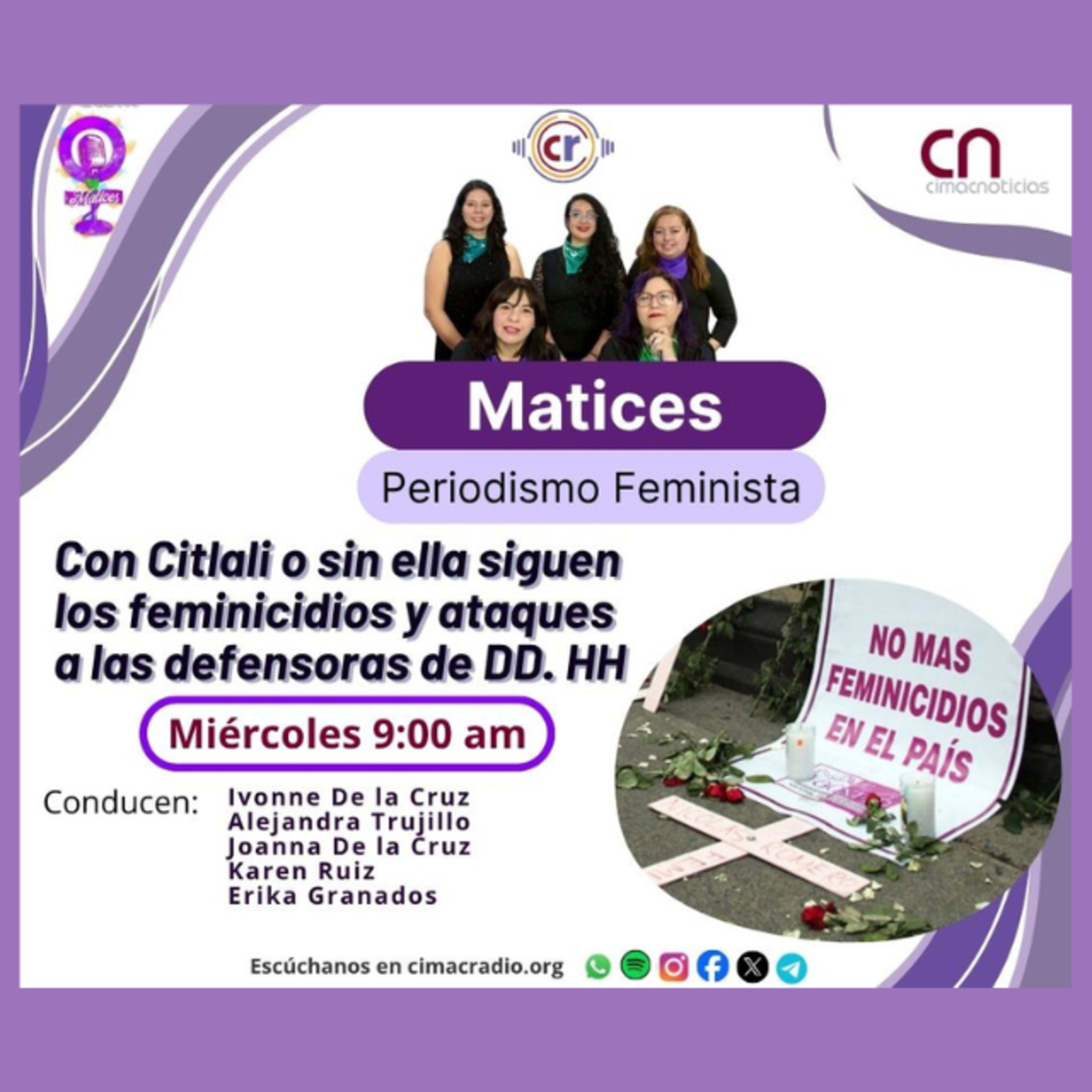 Matices: Con Citlali o sin ella siguen los feminicidios y ataques a las defensoras de DD. HH. episode artwork