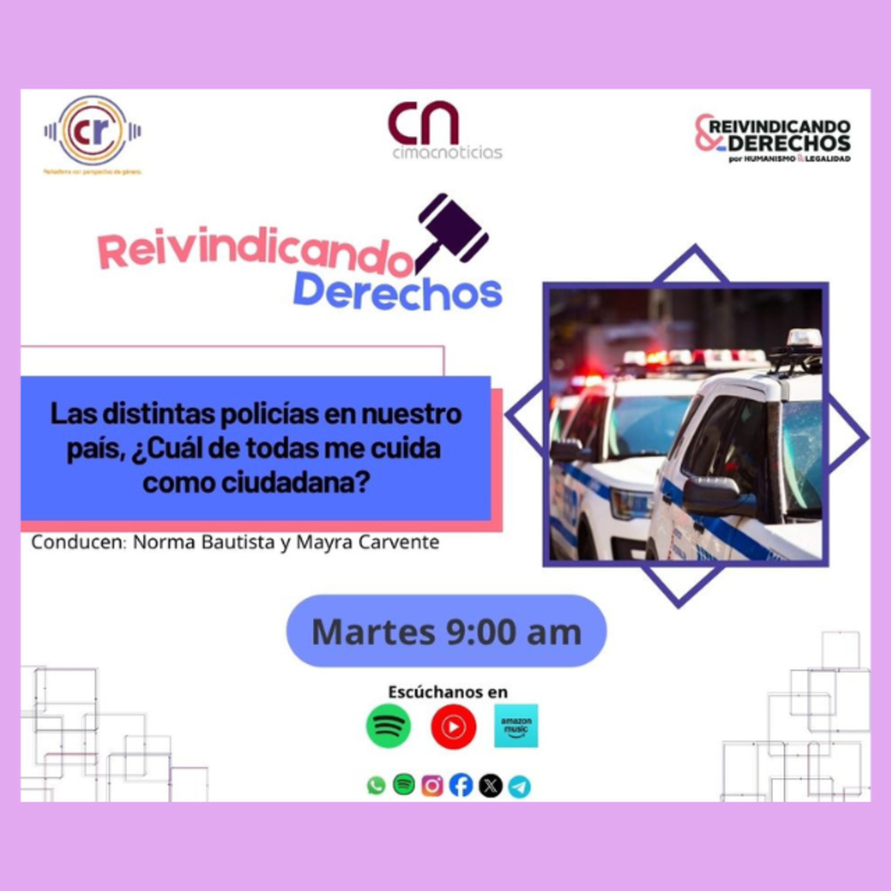 Reivindicando Derechos: Las distintas policías en nuestro país, ¿Cuál de todas me cuida como ciudadana? episode artwork