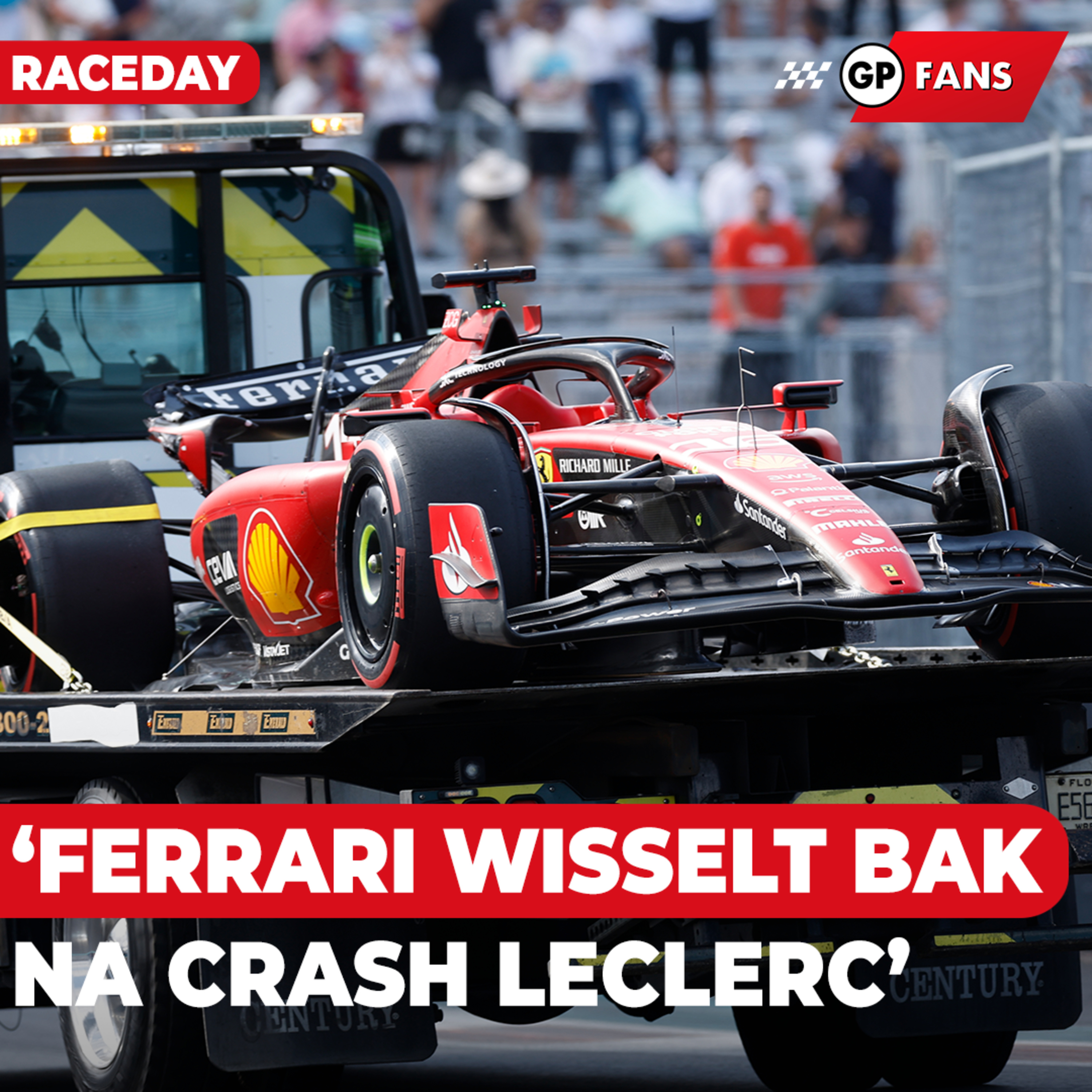 Stortbuien in Miami, 'Ferrari wisselt versnellingsbak Leclerc' | GPFans Raceday episode artwork