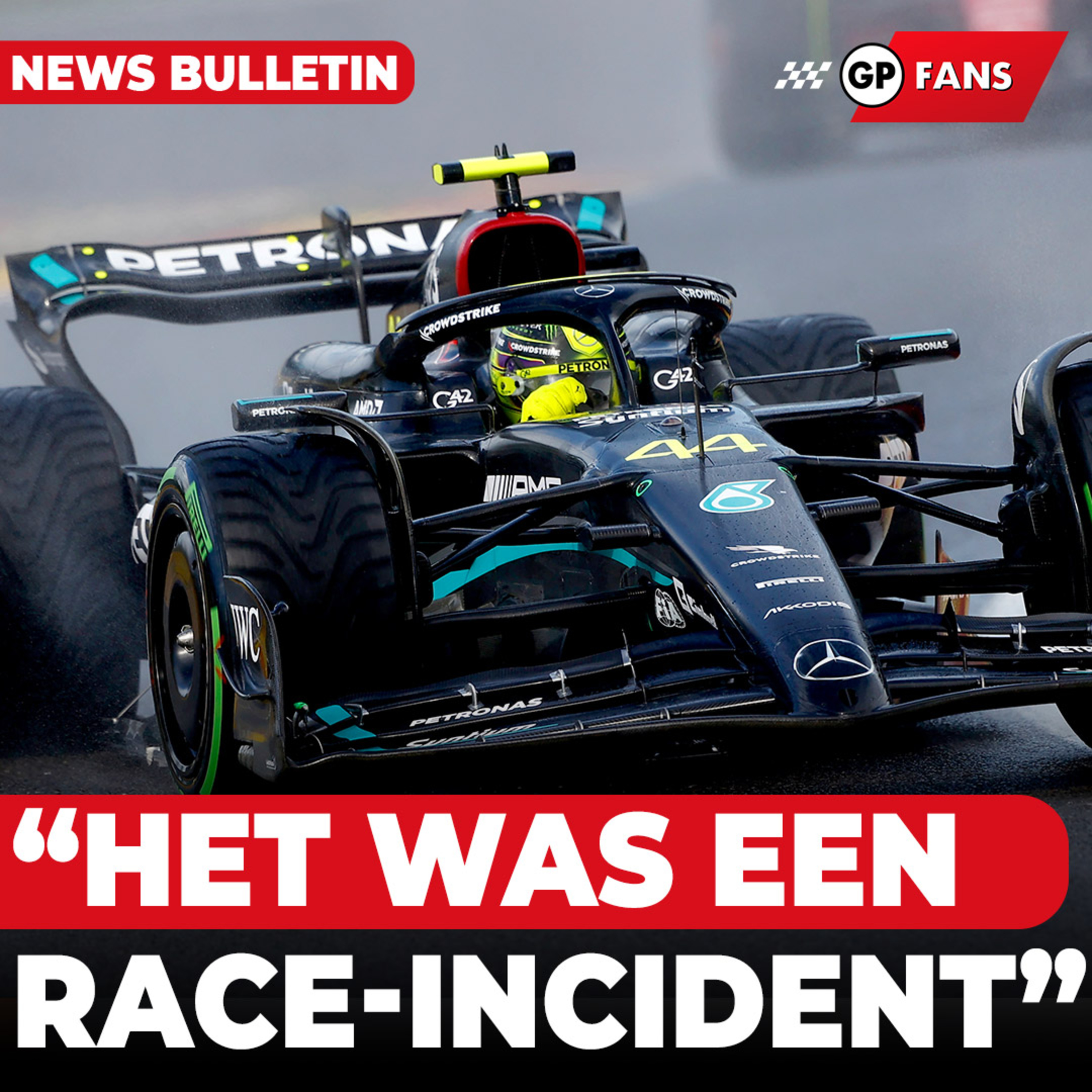 Hamilton niet eens met straf na contact met Pérez: "Was een race incident" | GPFans Sprint episode artwork