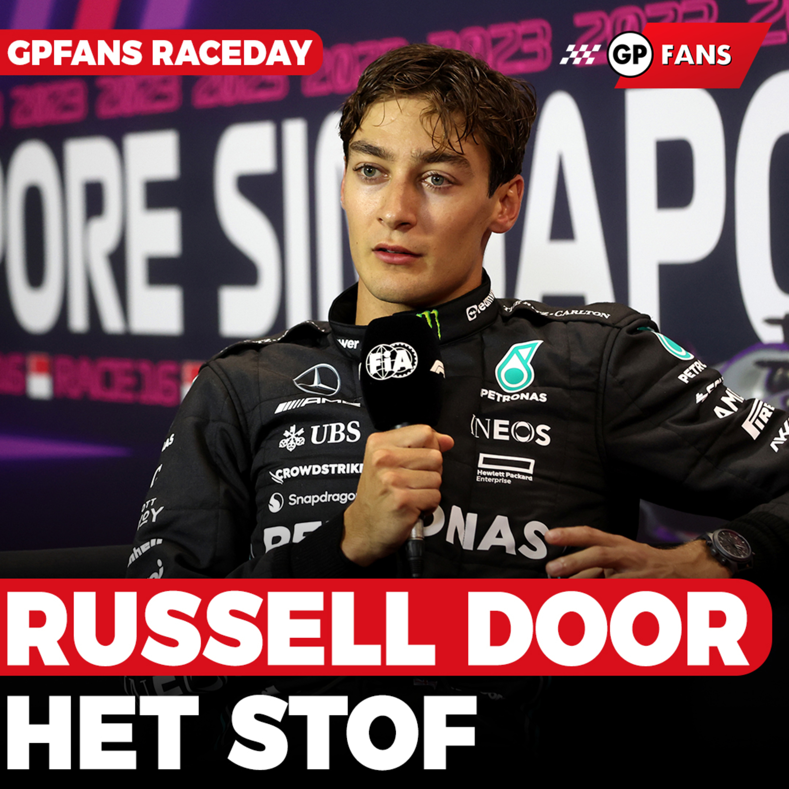 Russell door het stof na Crash, Verstappen baalt na drama in Singapore: ''Alles zat tegen'' | GPFans Raceday episode artwork