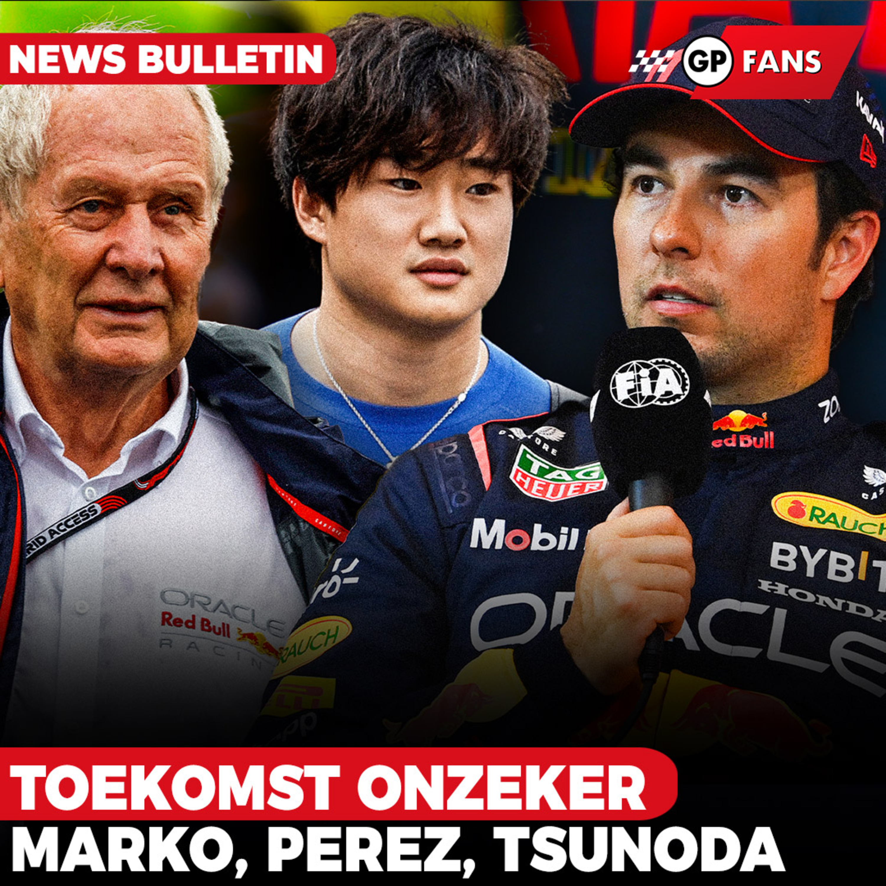 'Machtsstrijd bij Red Bull: Toekomst Marko, Pérez en Tsunoda onzeker' | GPFans News episode artwork