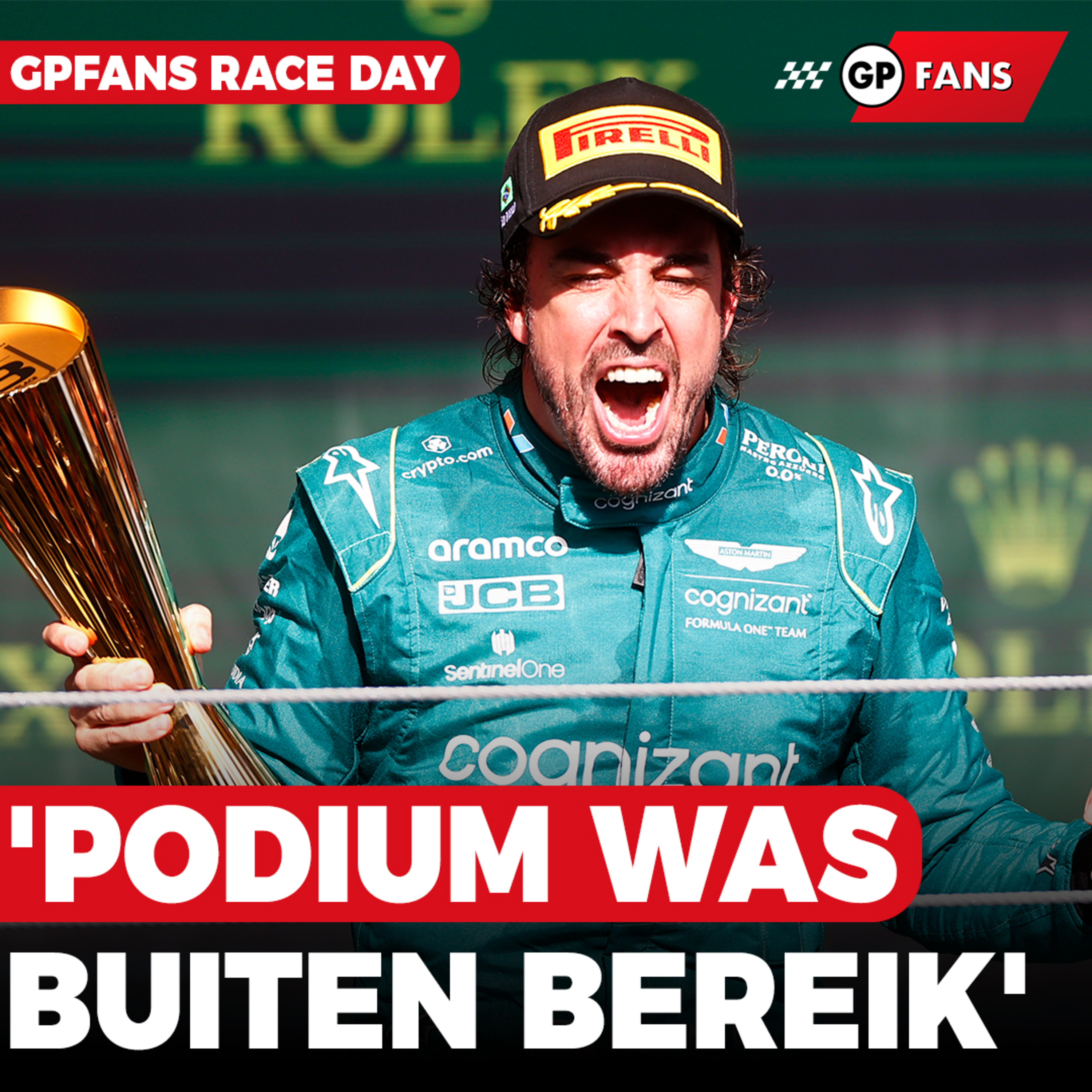 Alonso na geweldige race: 'Podium was buiten bereik', Mercedes moet gedwongen stoppen | GPFans Race Day episode artwork