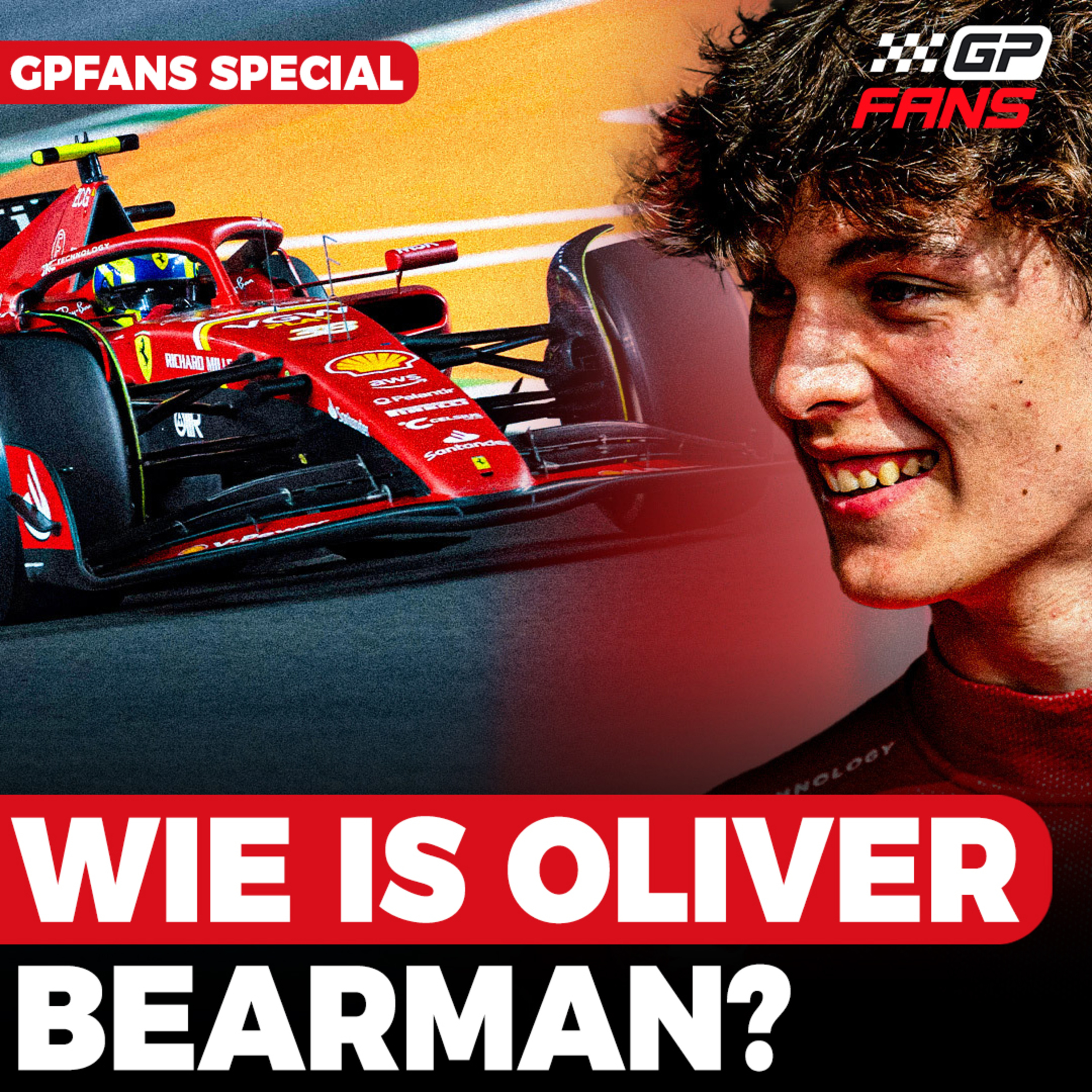 Wie is Oliver Bearman, de Ferrari-debutant waar Verstappen zo van onder de indruk is? | GPFans Special episode artwork