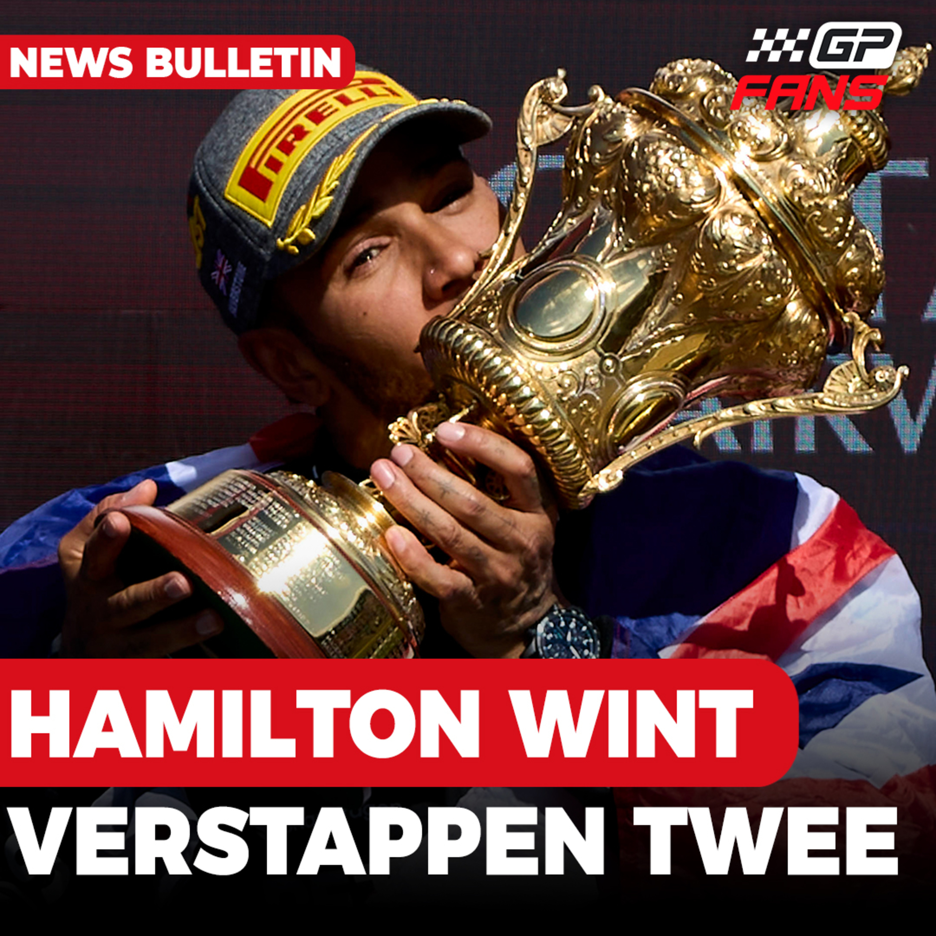 Hamilton wint met Verstappen achter zich, Clarkson wijst naar verhuisplannen Newey | GPFans Race Day episode artwork