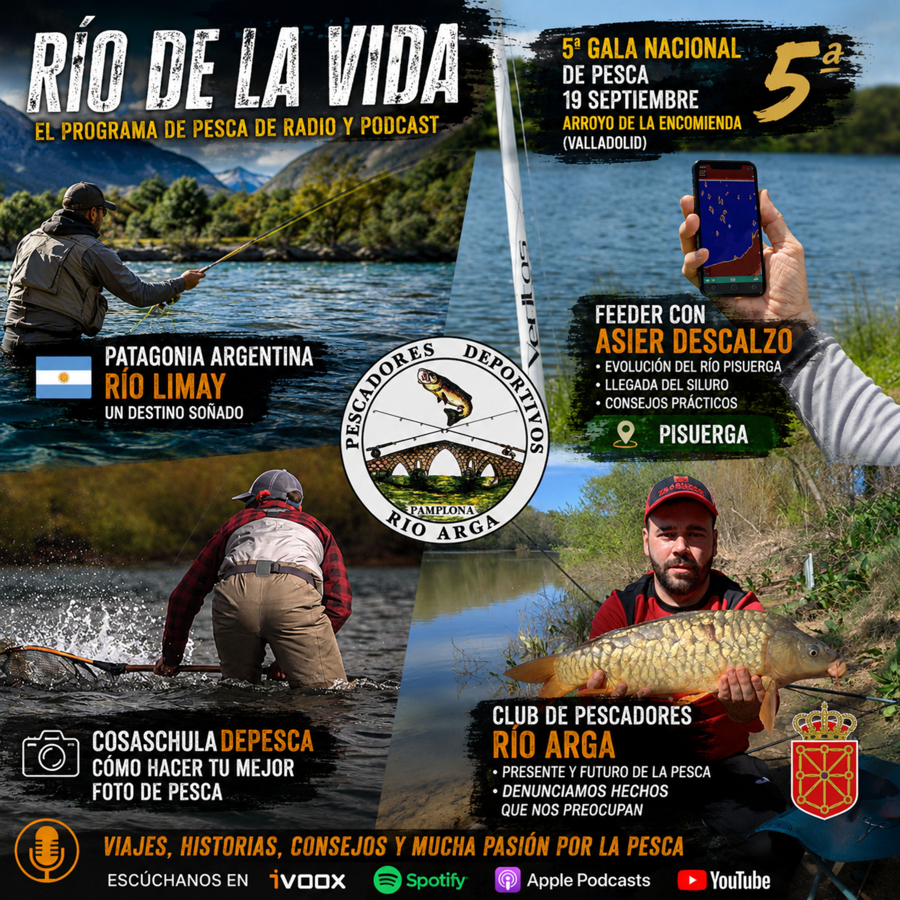 RÍO DE LA VIDA Podcast de Pesca en España , Trucha, Carpfishing, Mosca, Spinning y Mar