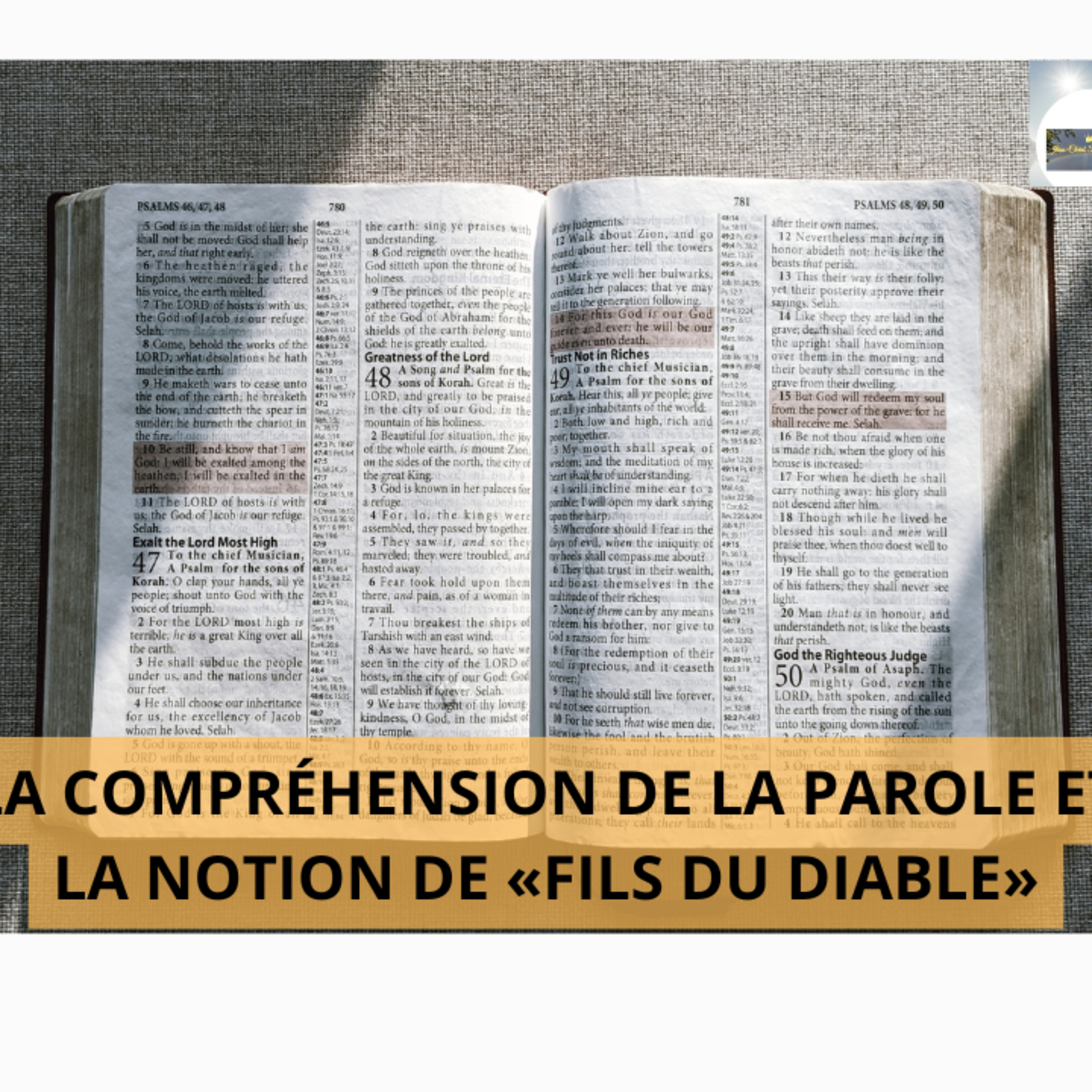 LA COMPRÉHENSION DE LA PAROLE ET LA NOTION DE «FILS DU DIABLE» episode artwork