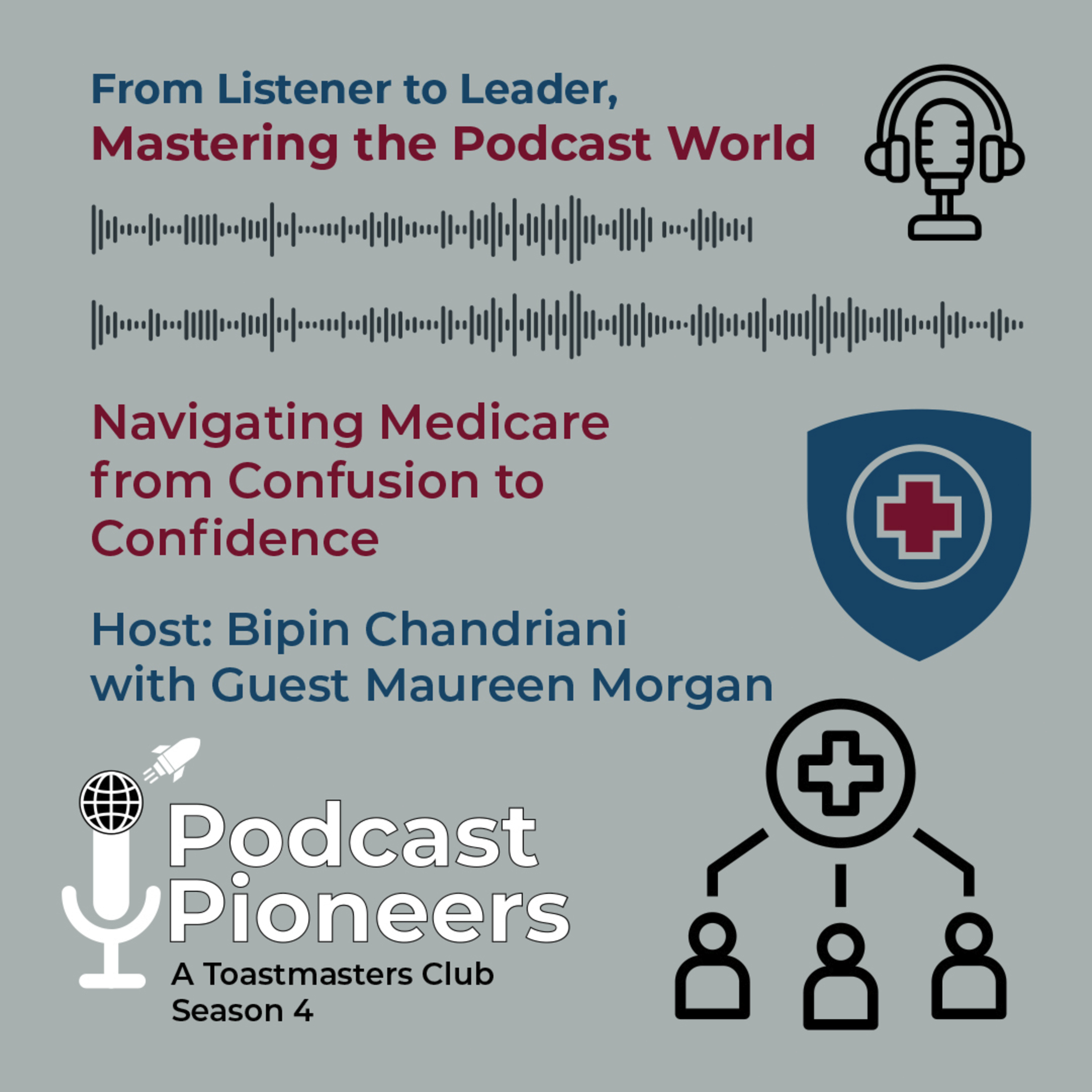 Podcast Pioneers Toastmasters: Navigating Medicare from Confusion to Confidence by host Bipin Chandriani with Guest Maureen Morgan - Season 4 Episode 5 episode artwork