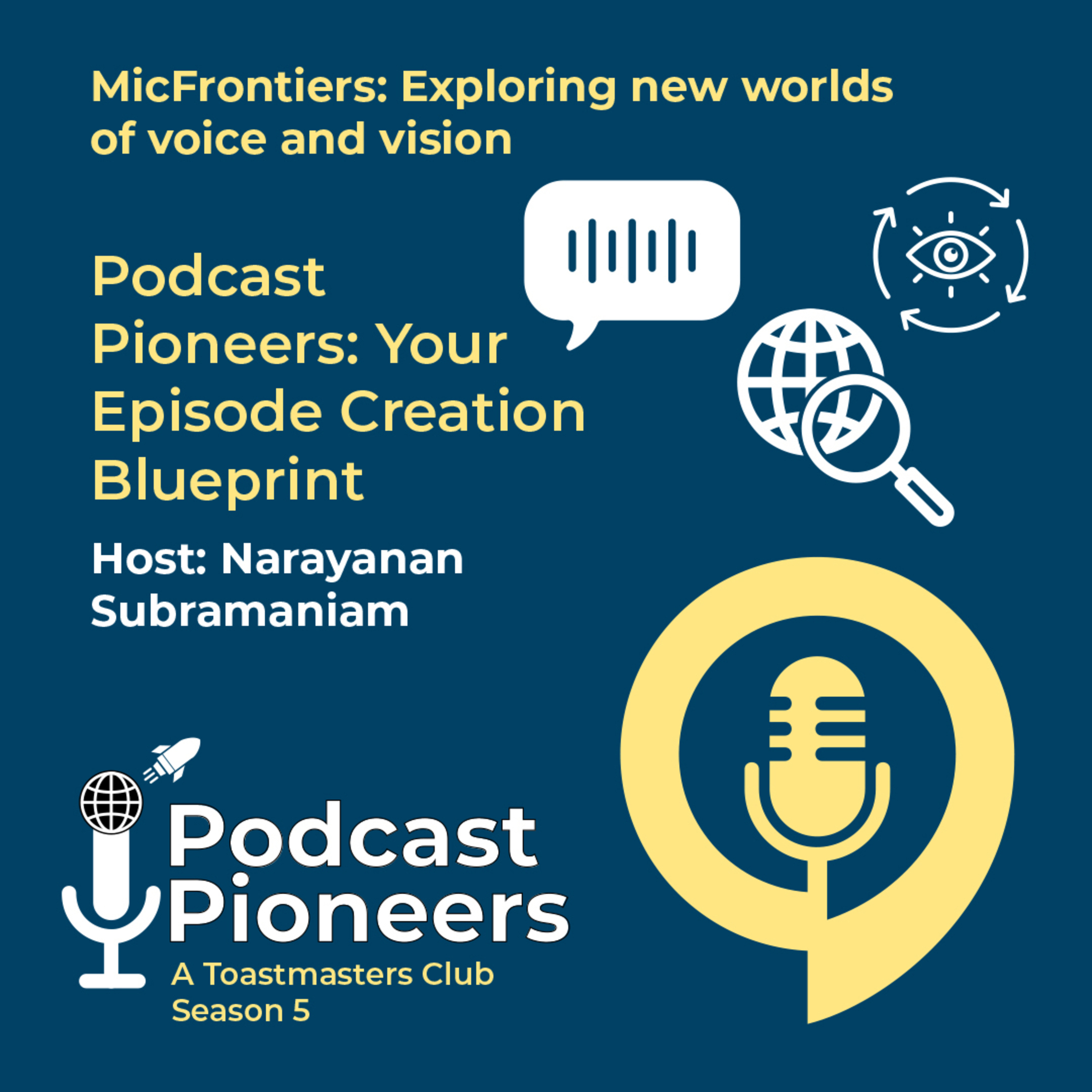 Overview of Standard Operating Procedure Season 5_ Podcast Pioneers Season 5: MicFrontiers: Exploring new worlds of voice and vision episode artwork