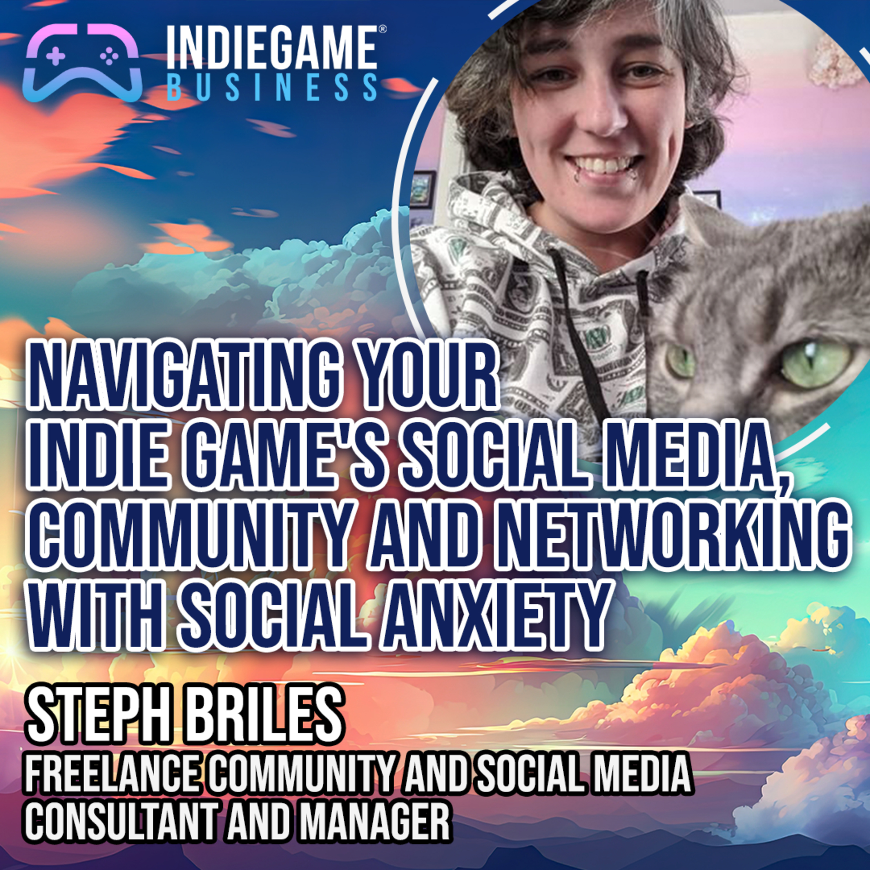 Navigating your indie game's social media, community, and networking with social anxiety episode artwork