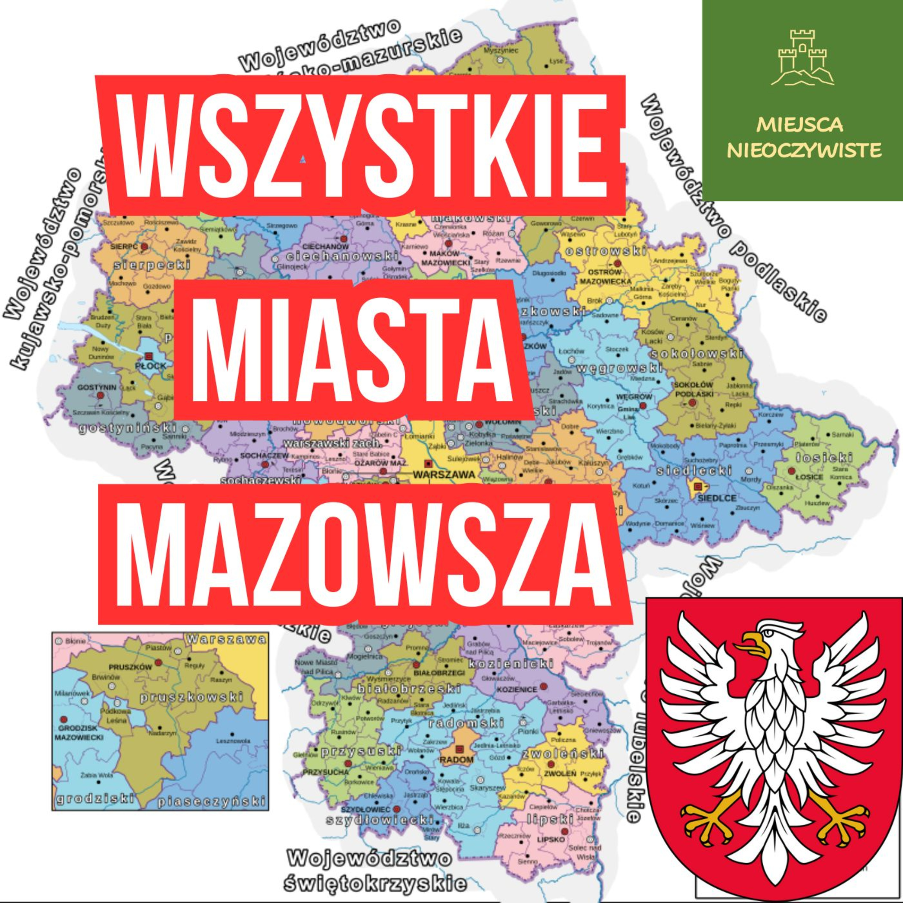 Wszystkie miasta Mazowsza