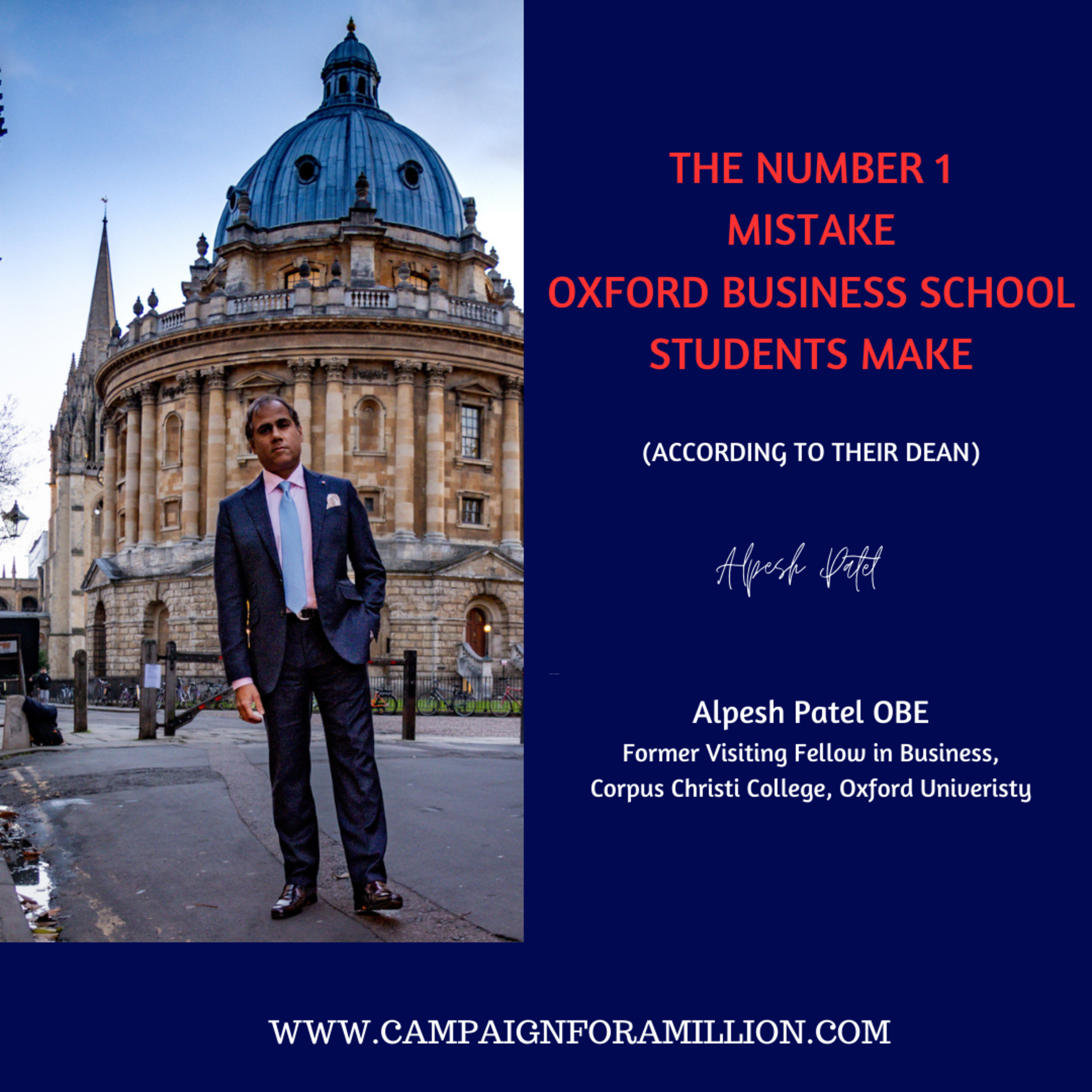 The Number 1 Mistake Oxford Business School Students Make in Life - According to the Dean episode artwork