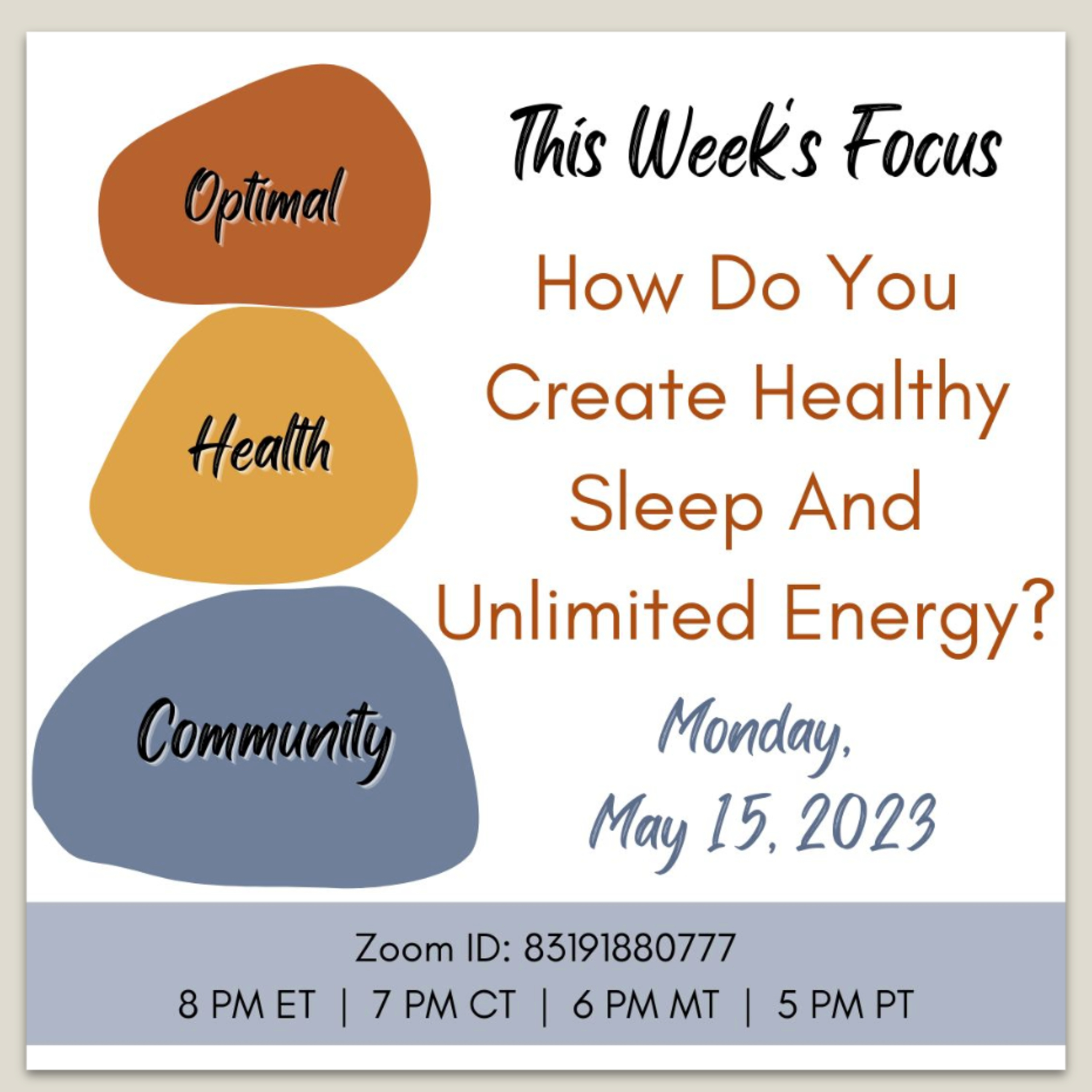 5/15/23 - Element 19 - How Do You Create Healthy Sleep And Unlimited Energy? episode artwork